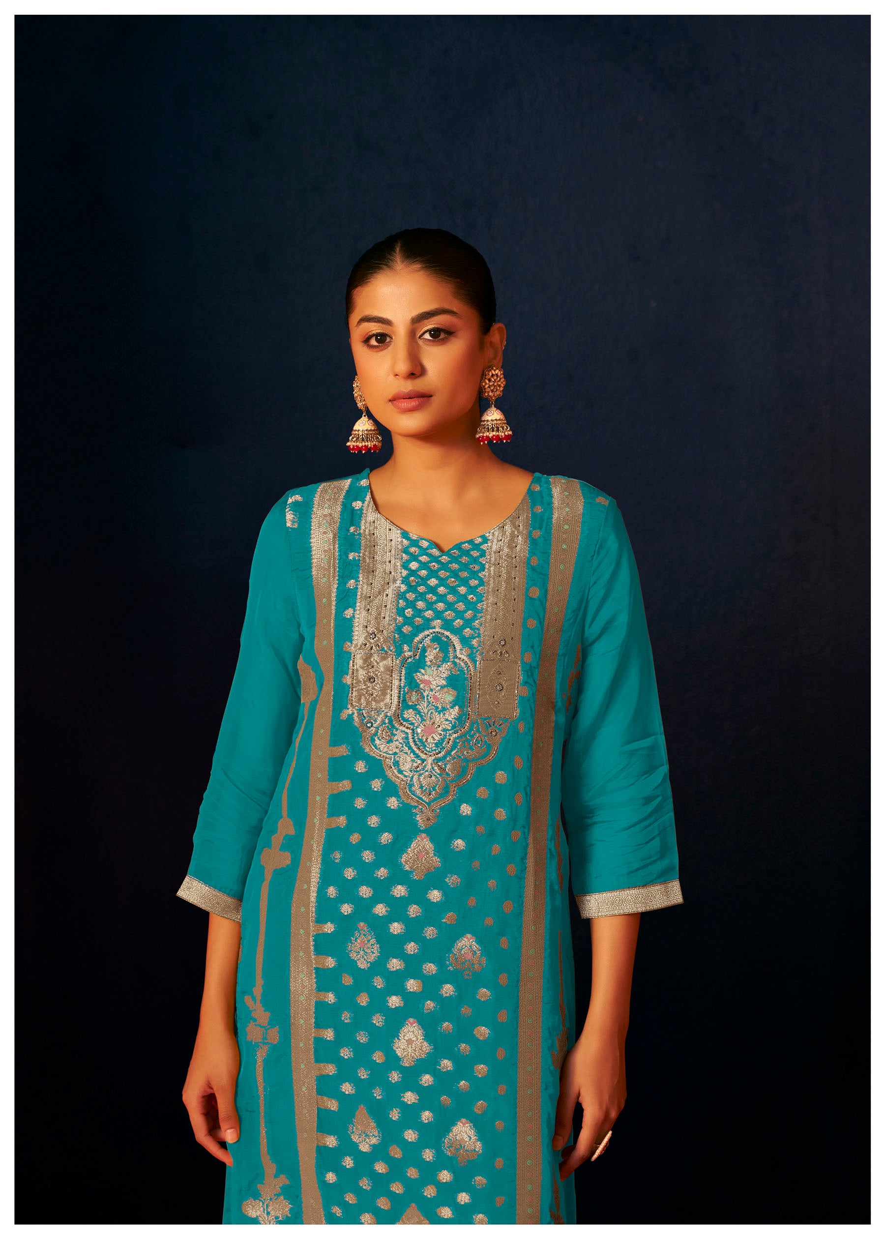 Serenith Rama Organza Jacquard Kurta Set