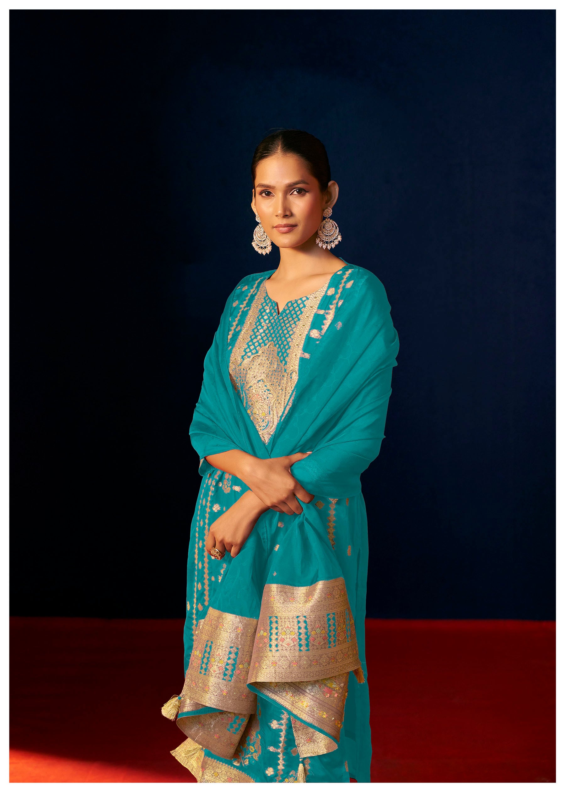 Celenya Rama Organza Jacquard Kurta Set