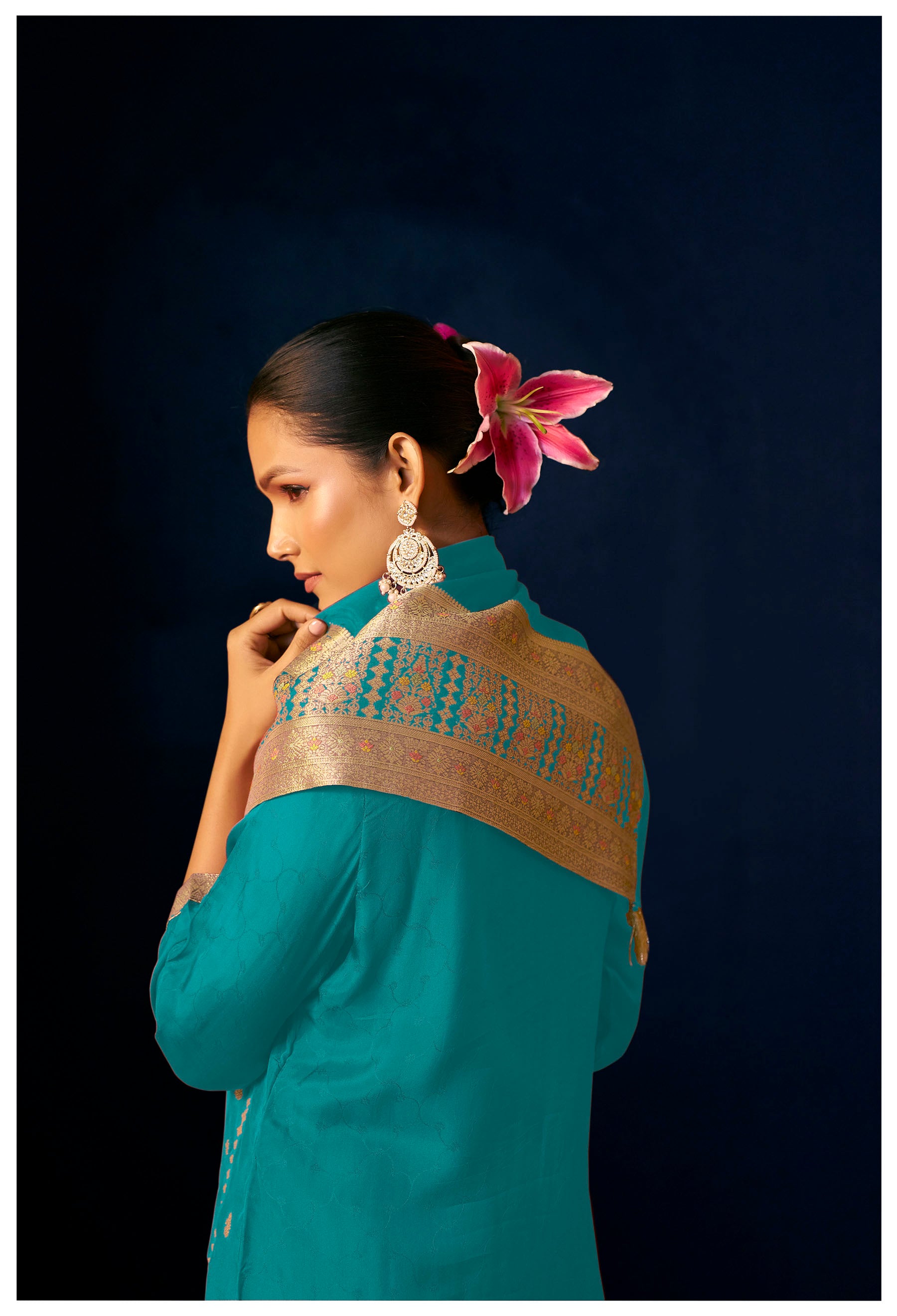 Celenya Rama Organza Jacquard Kurta Set