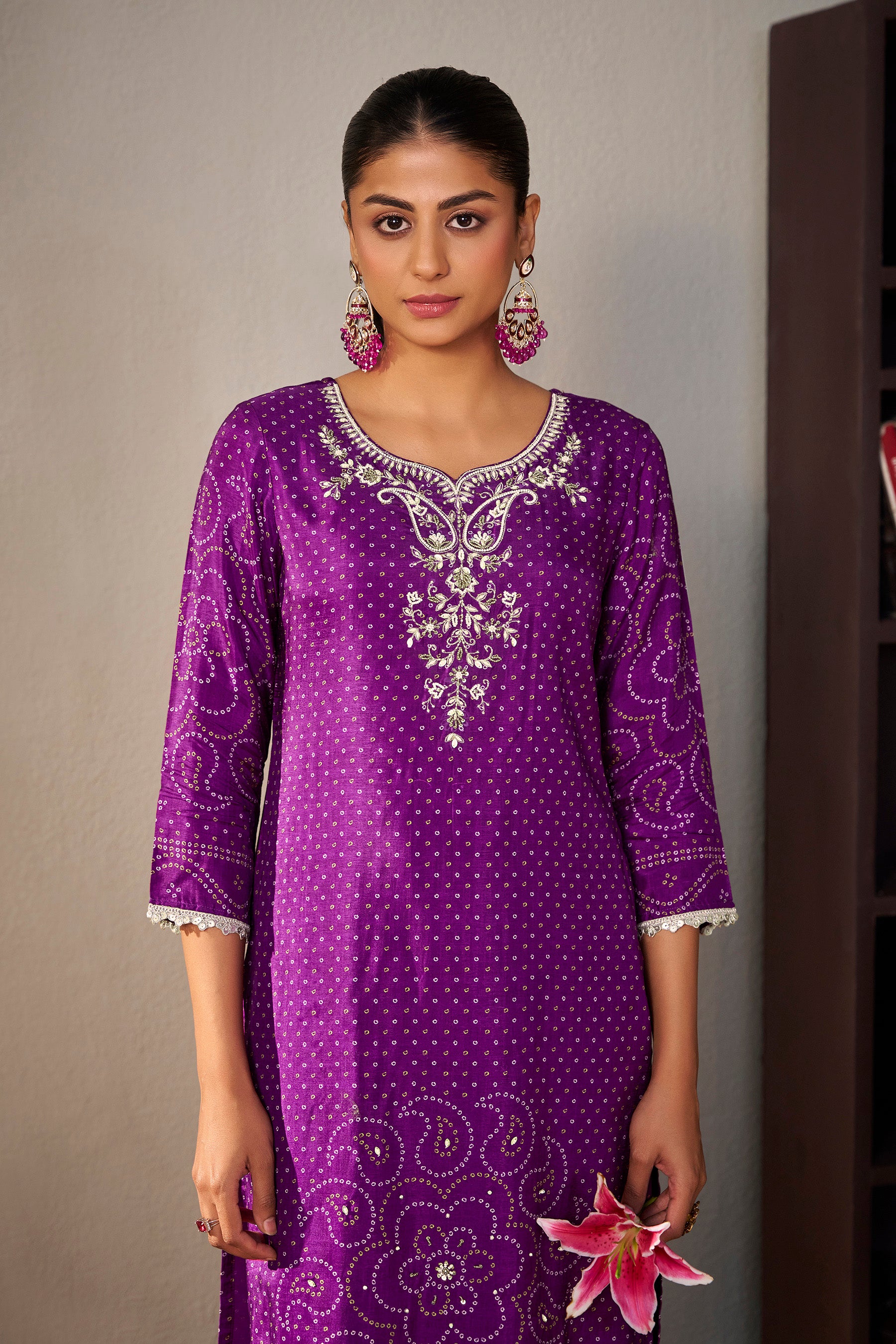 Bandhani Digital Print Kurta Set