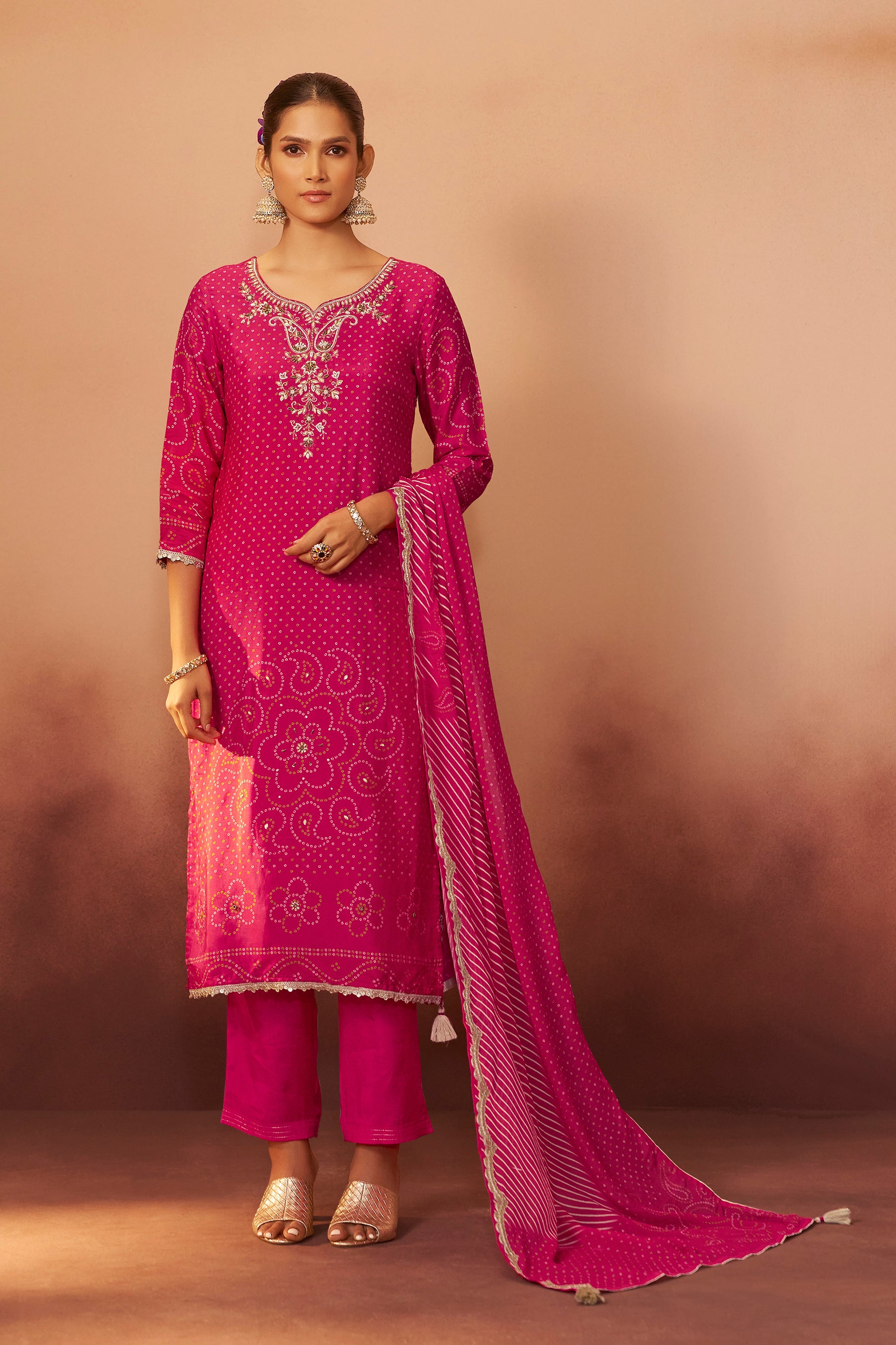 Bandhani Digital Print Kurta Set