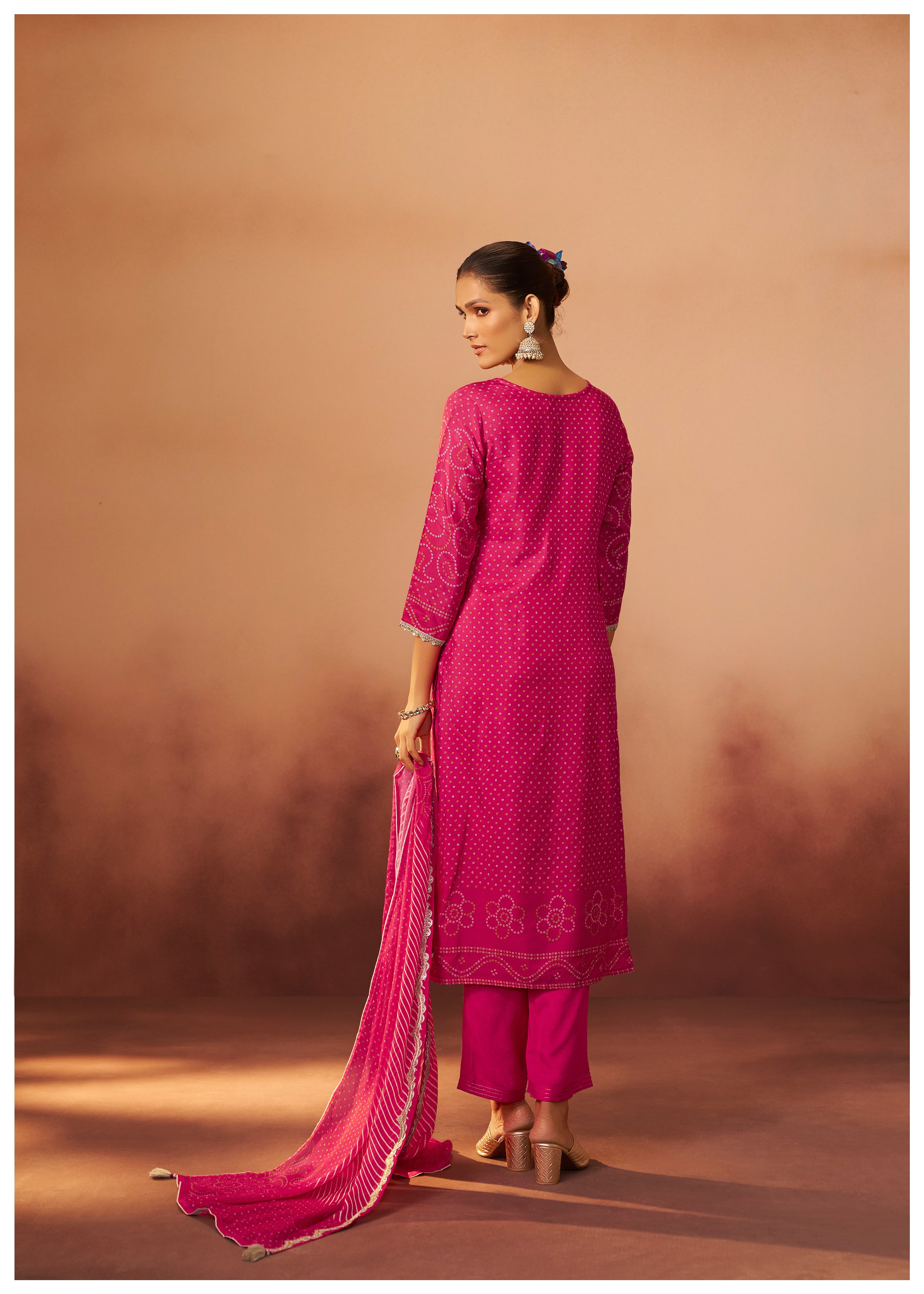 Bandhani Digital Print Kurta Set