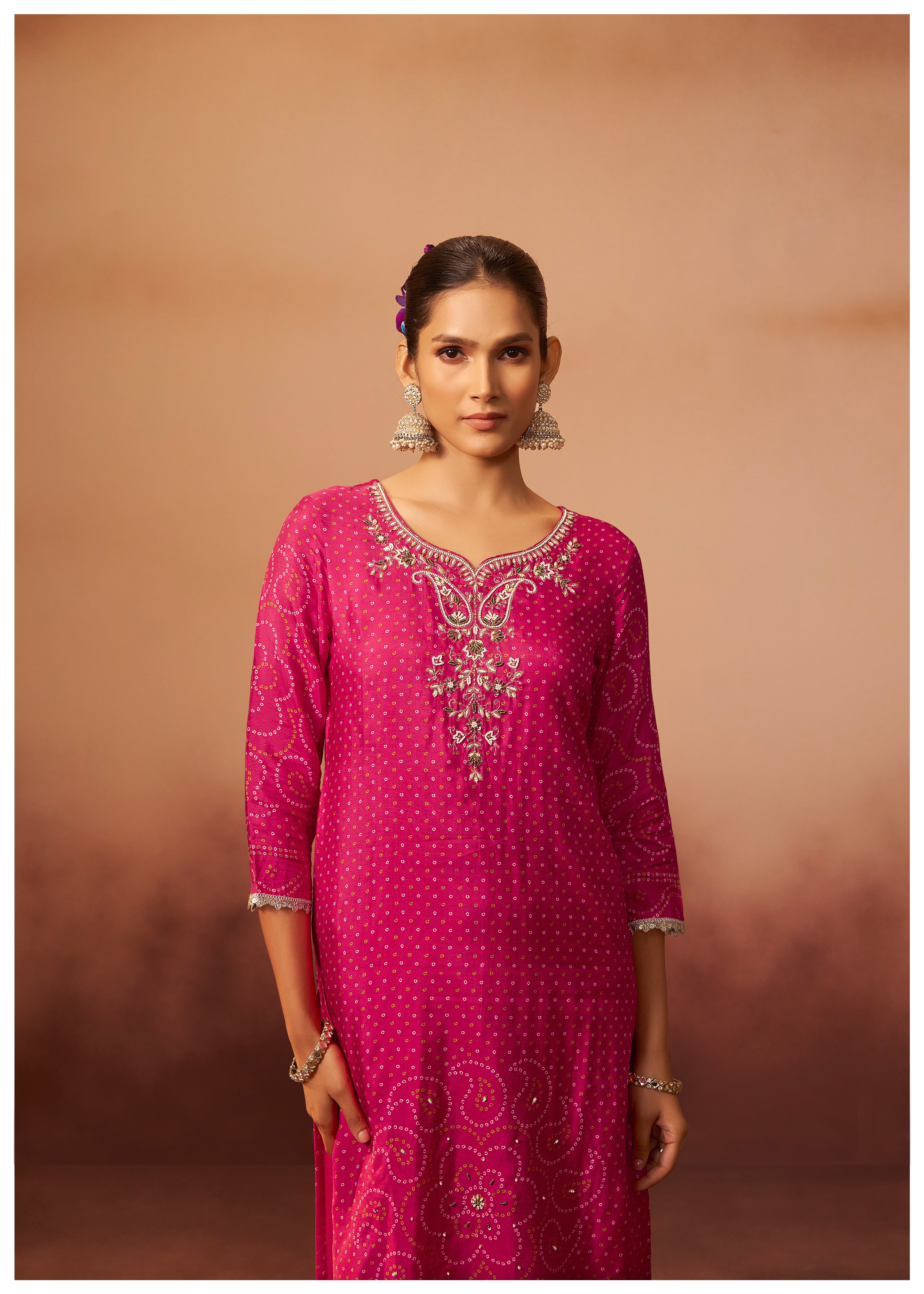 Bandhani Digital Print Kurta Set