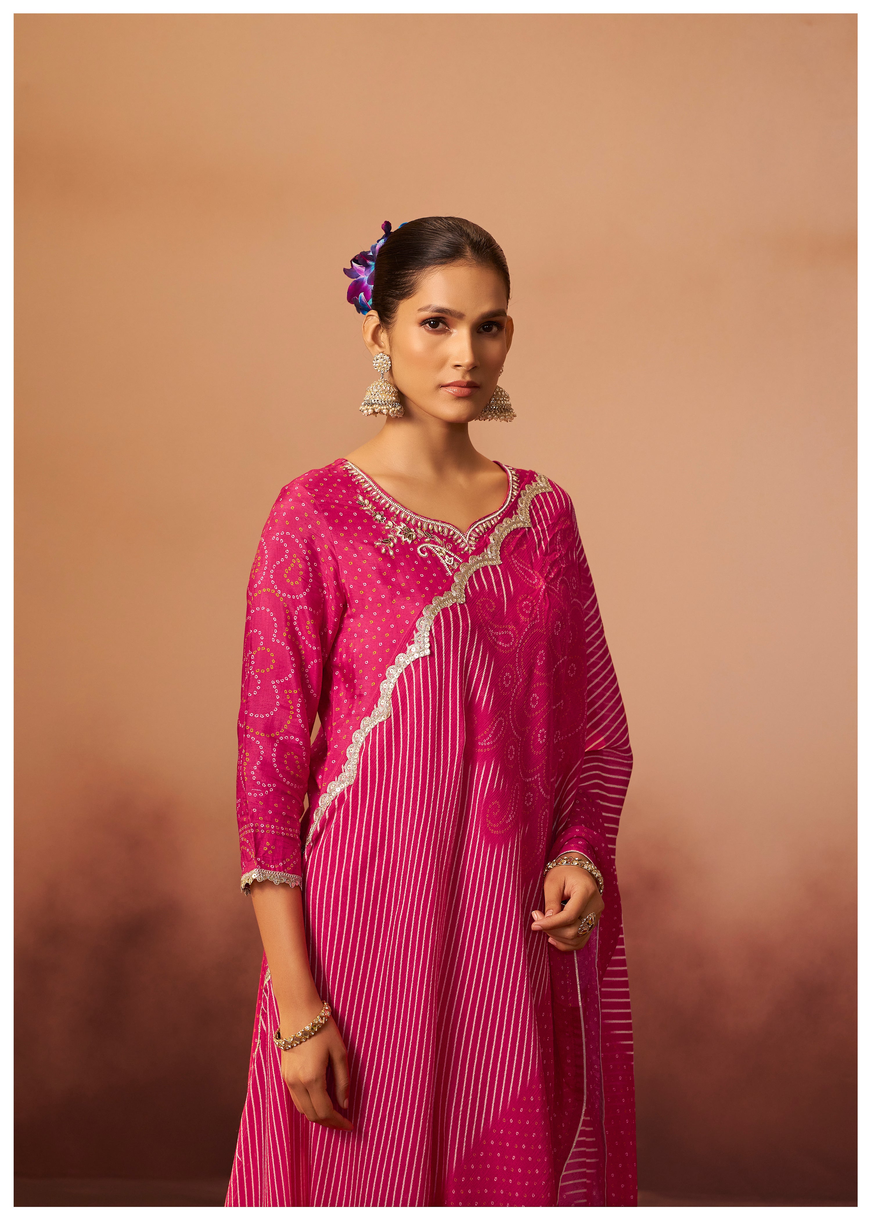 Bandhani Digital Print Kurta Set