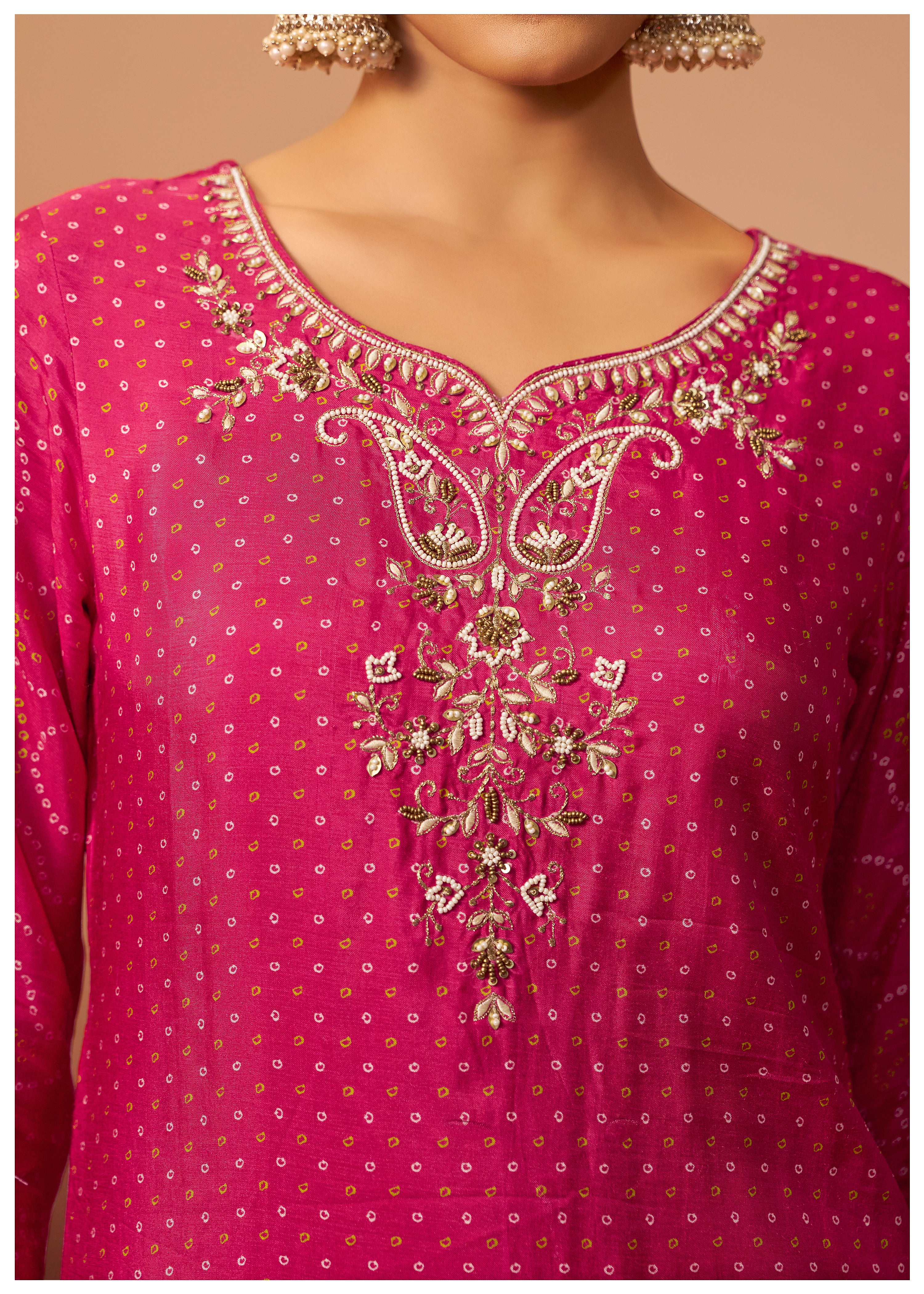 Bandhani Digital Print Kurta Set