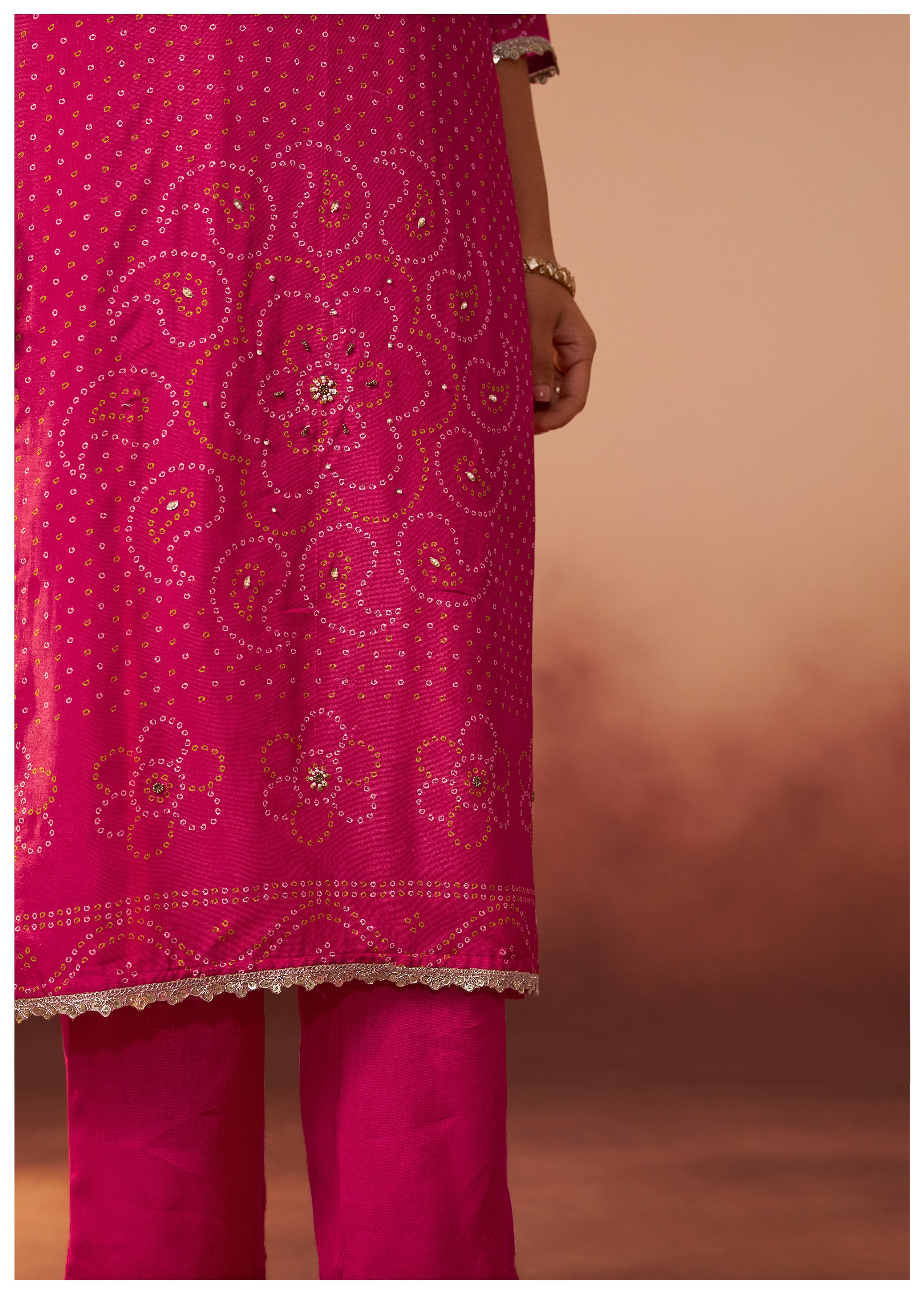 Bandhani Digital Print Kurta Set