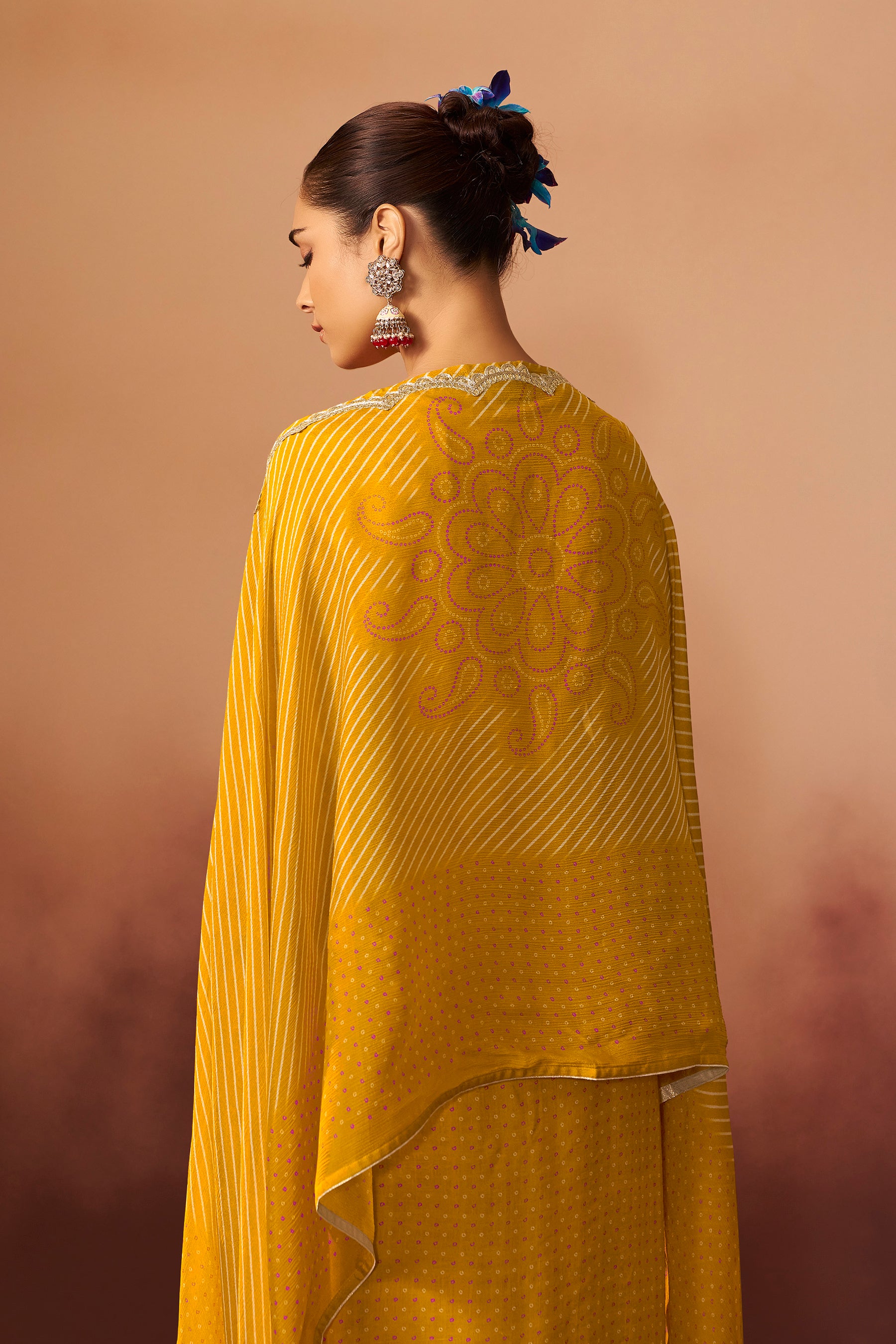 Digital Print Bandhani Kurta Set