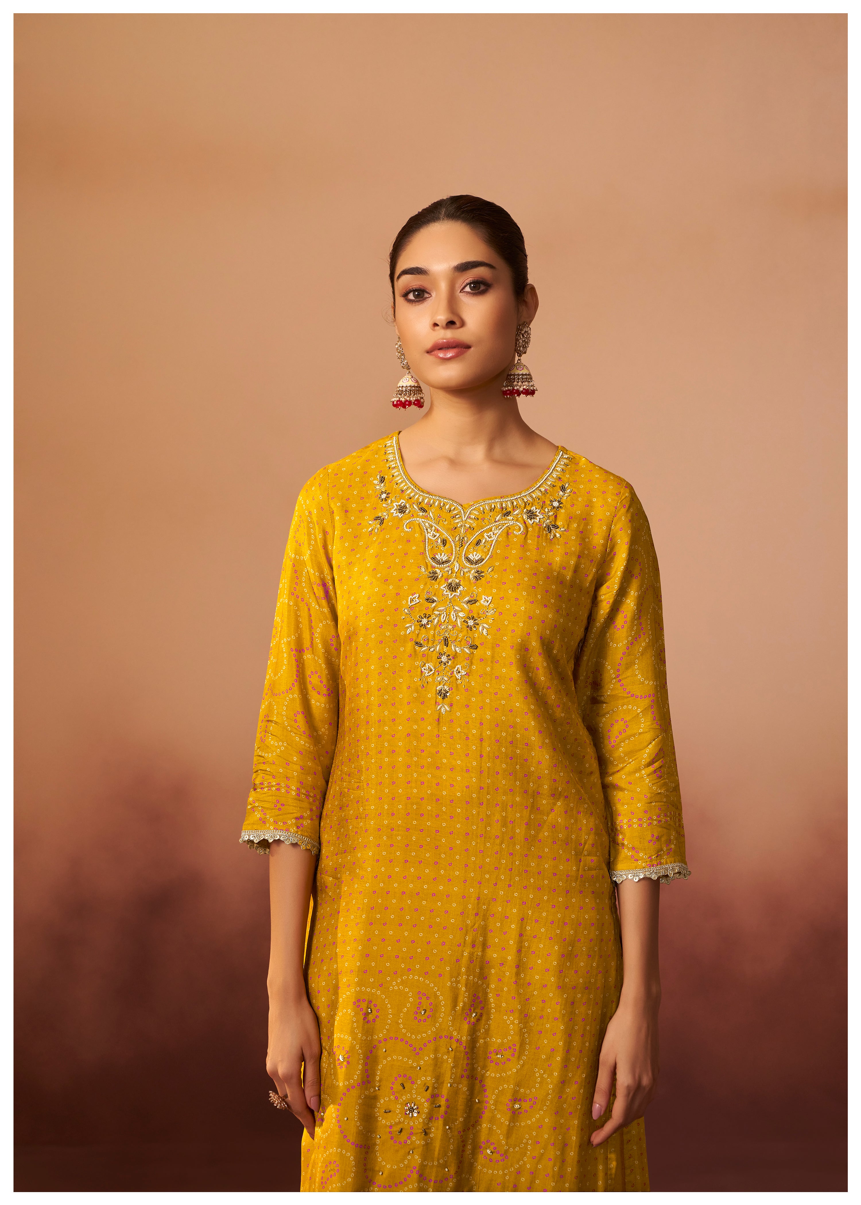 Bandhani Digital Print Kurta Set