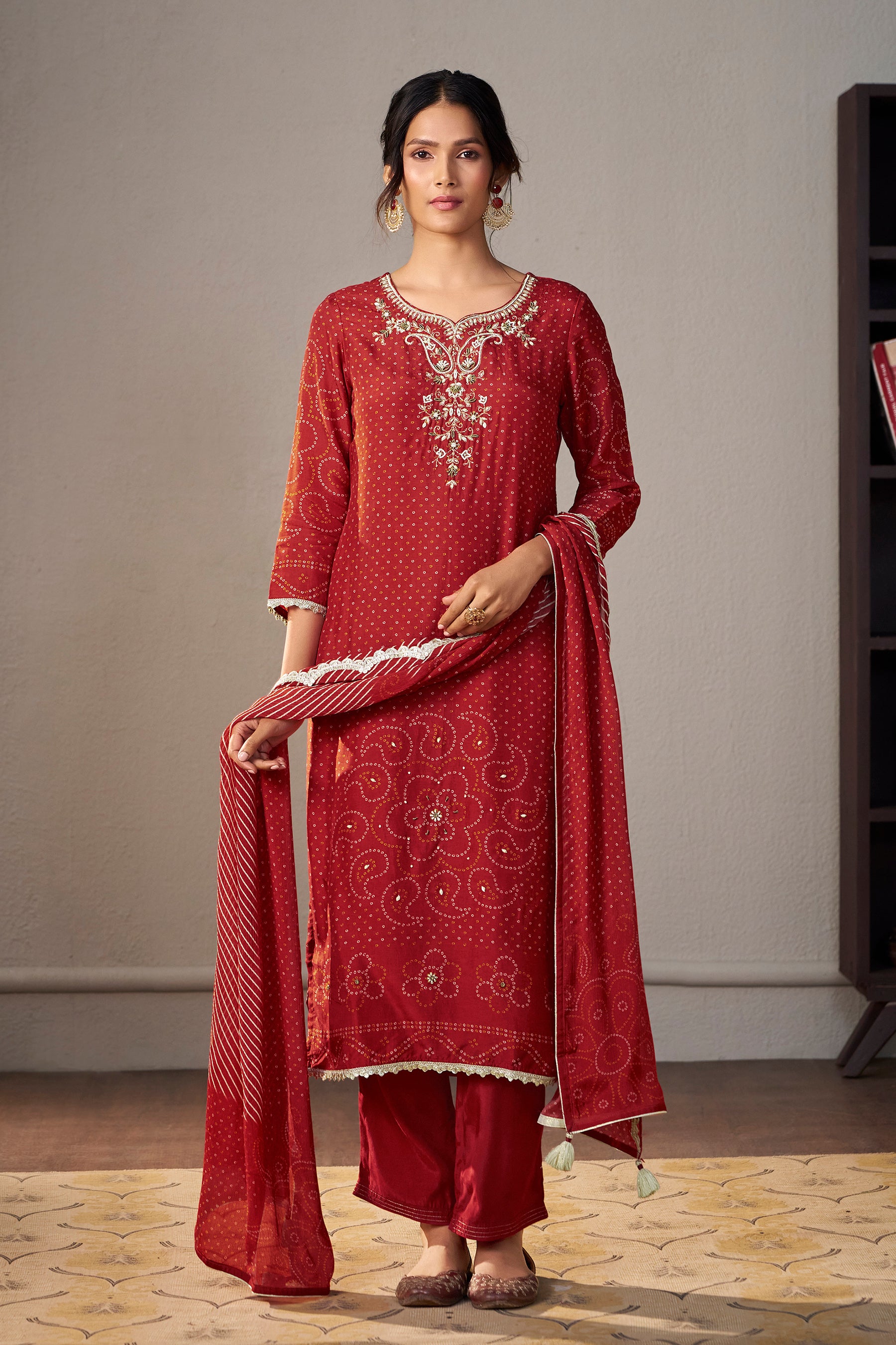 Bandhani Digital Print Kurta Set