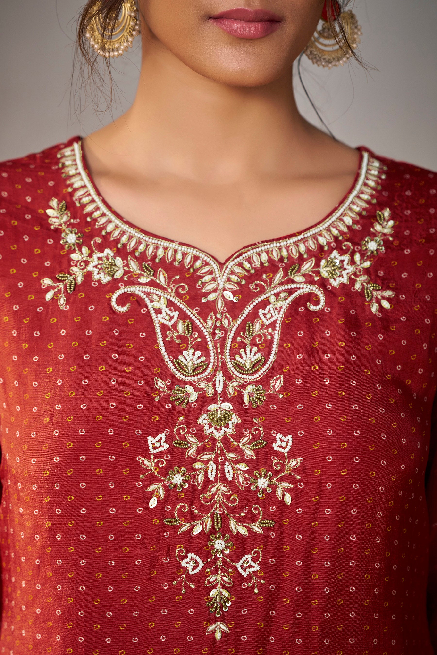 Bandhani Digital Print Kurta Set