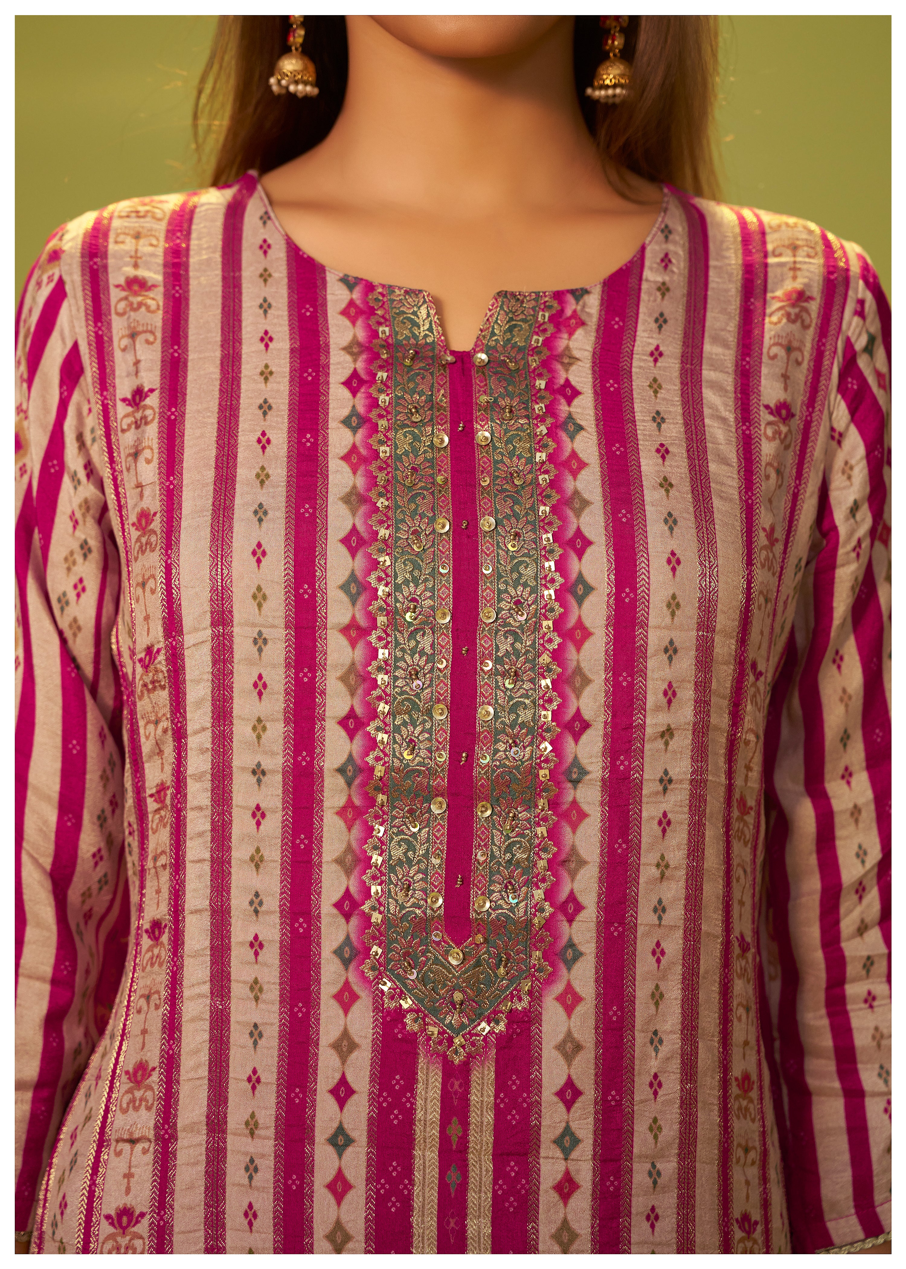 Position Print Russian Silk Kurta Set