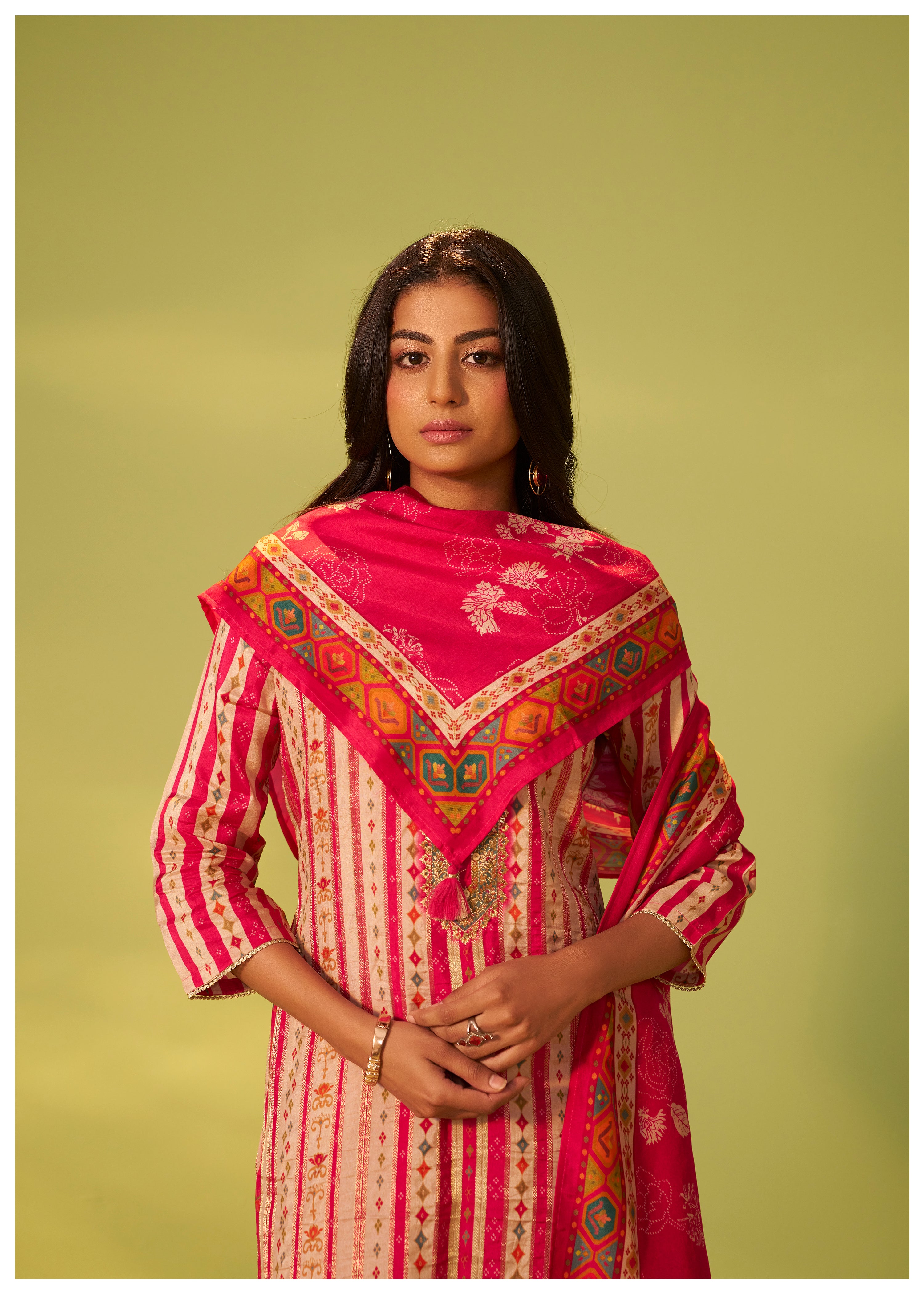 Position Print Russian Silk Kurta Set