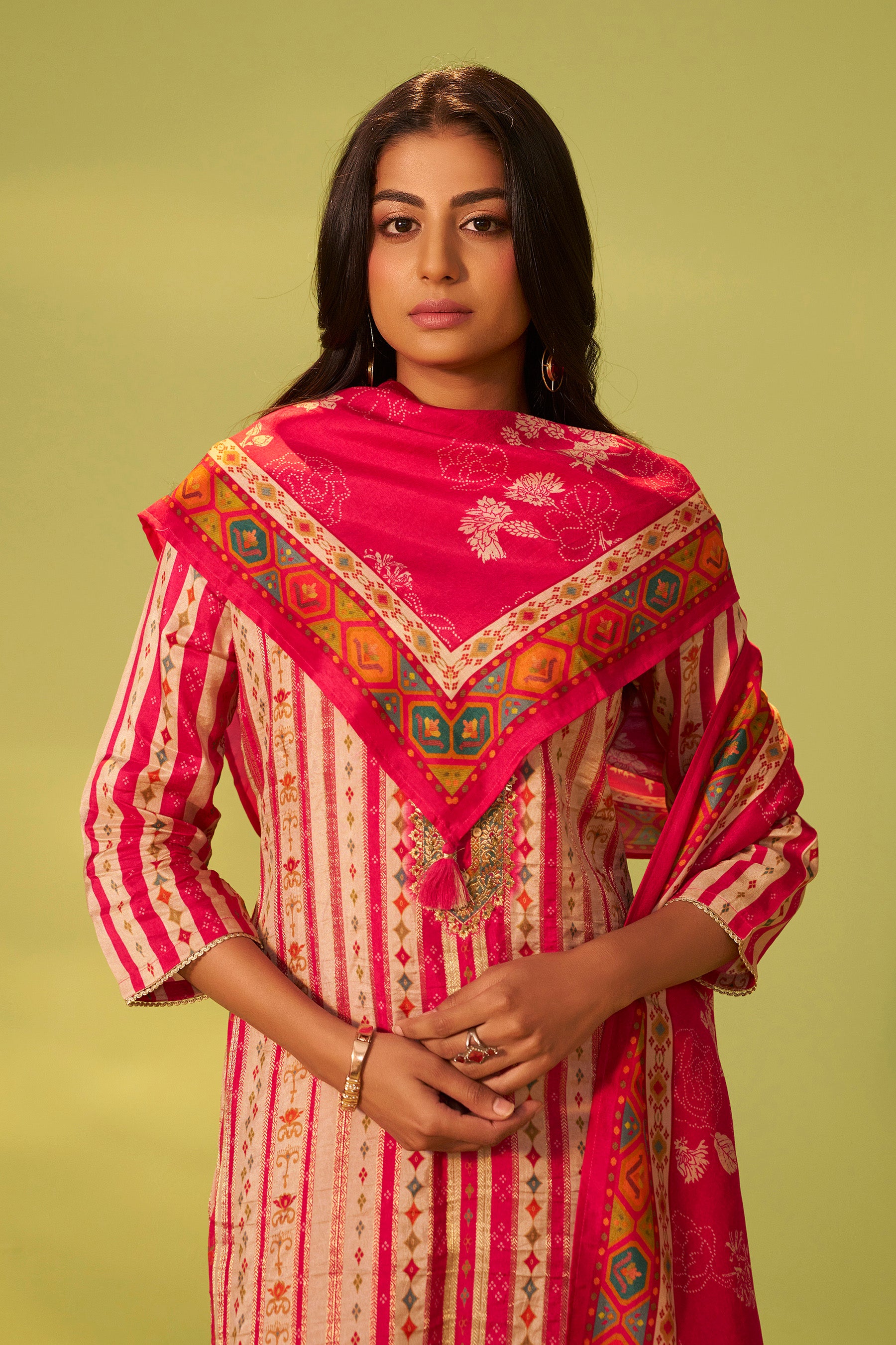 Position Print Russian Silk Kurta Set