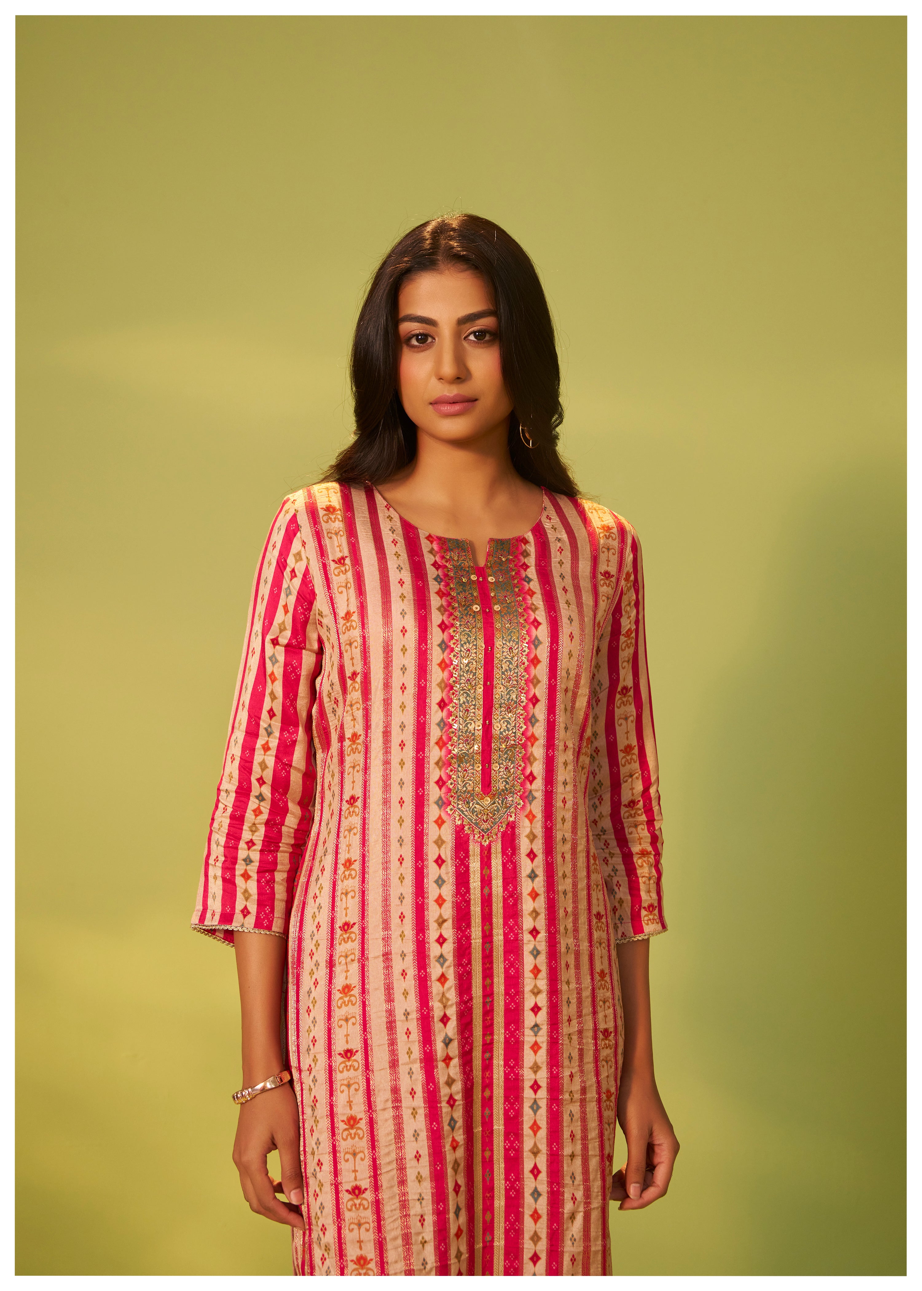 Position Print Russian Silk Kurta Set