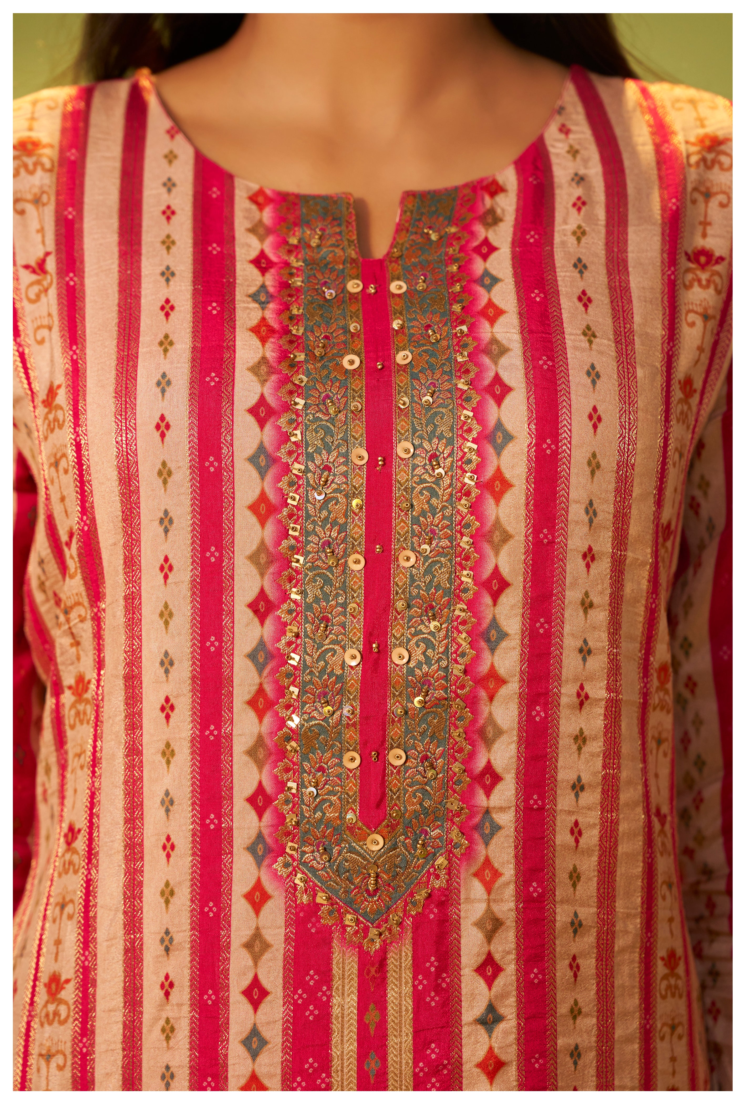 Position Print Russian Silk Kurta Set