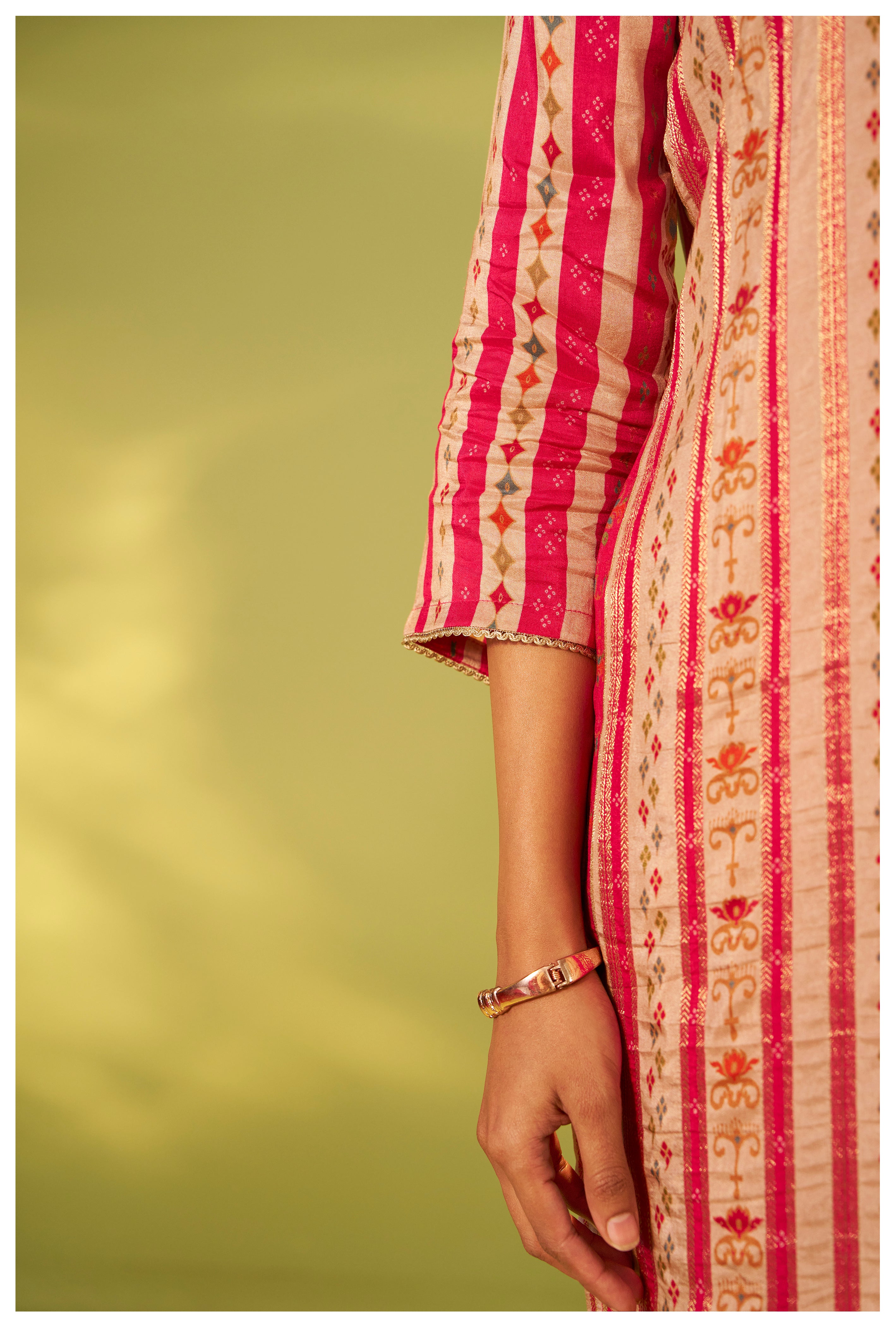 Position Print Russian Silk Kurta Set