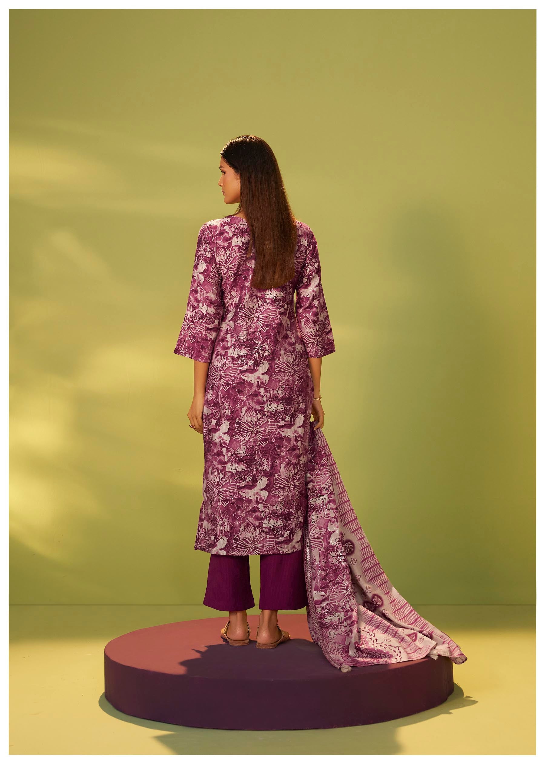 Berry Wine Silk Kurta Set