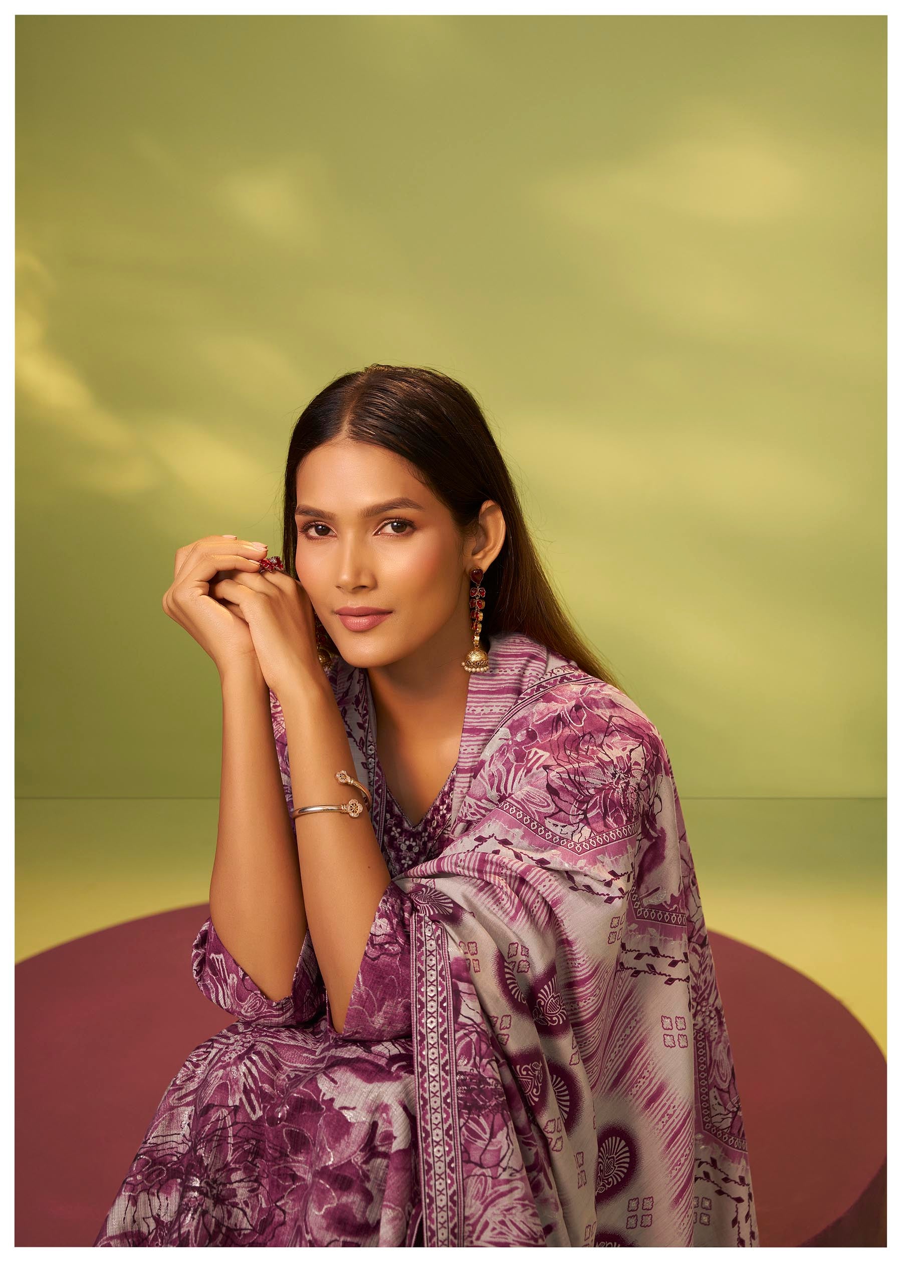 Berry Wine Silk Kurta Set