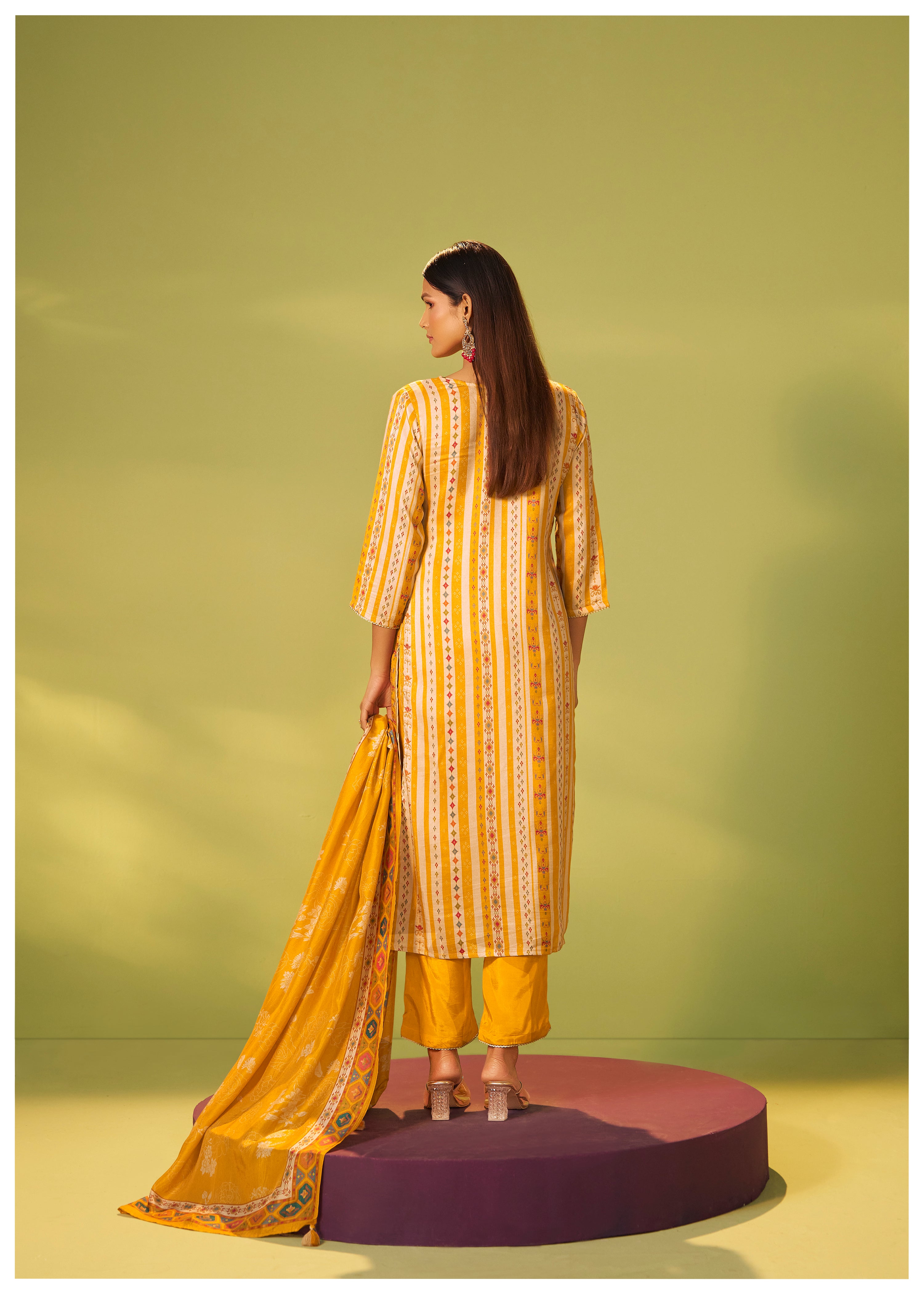 Position Print Russian Silk Kurta Set