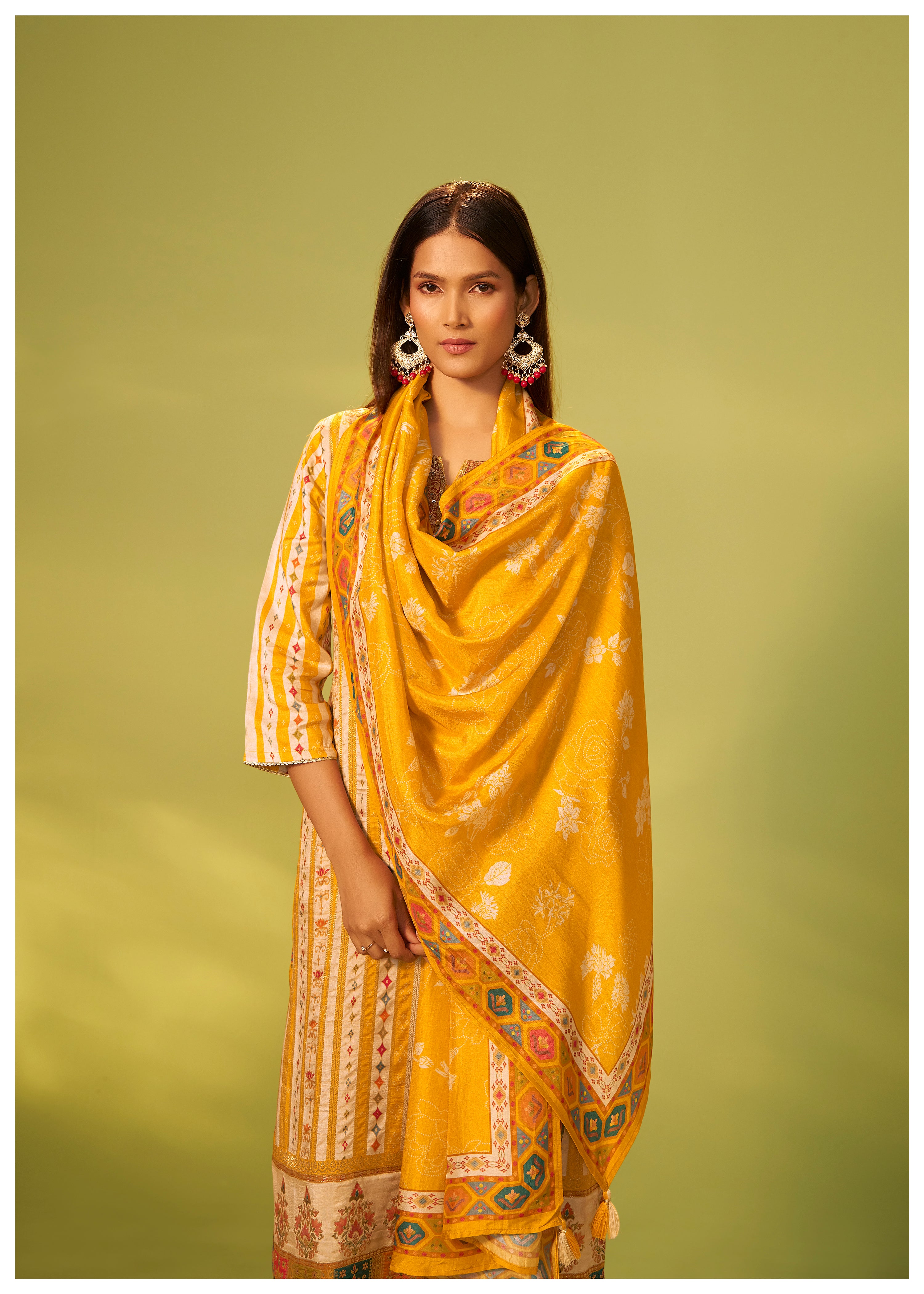 Position Print Russian Silk Kurta Set