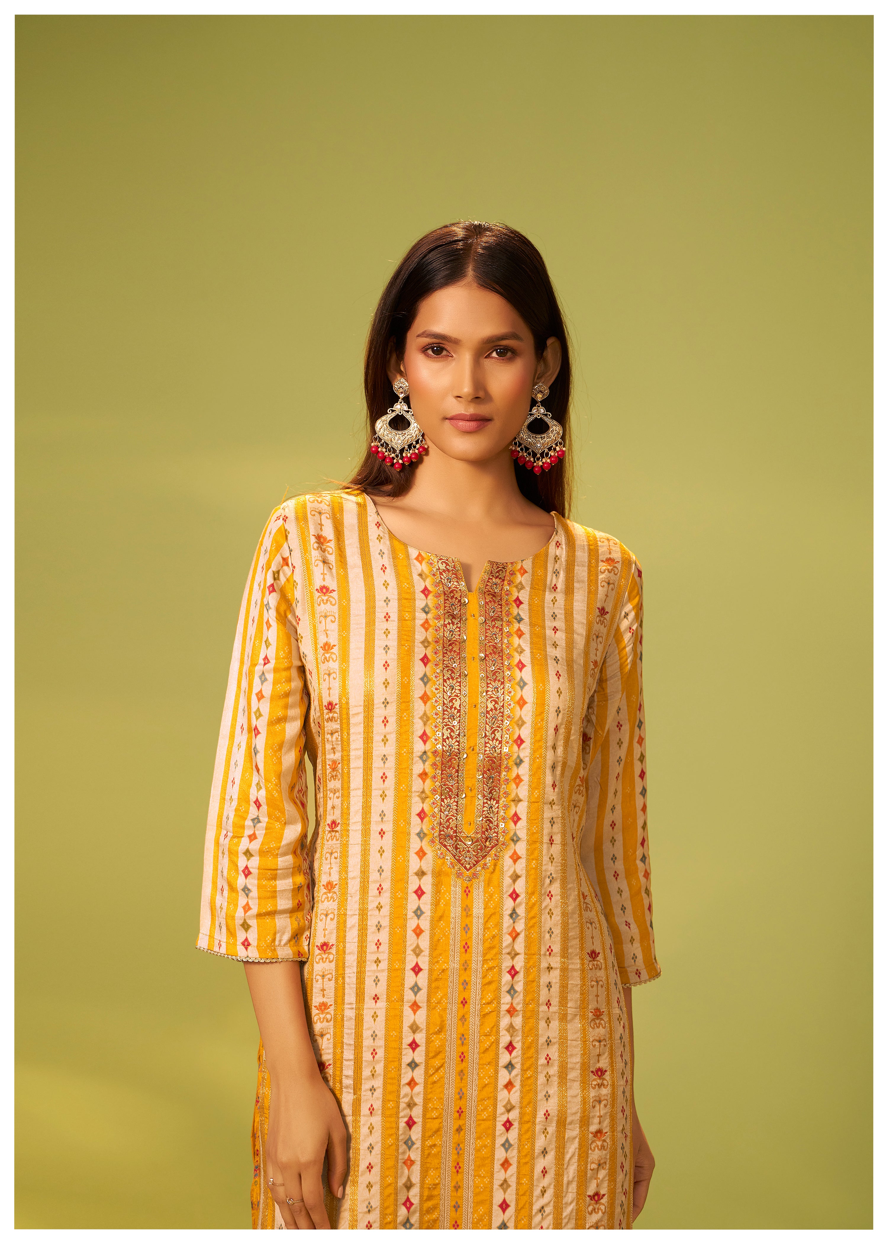 Position Print Russian Silk Kurta Set