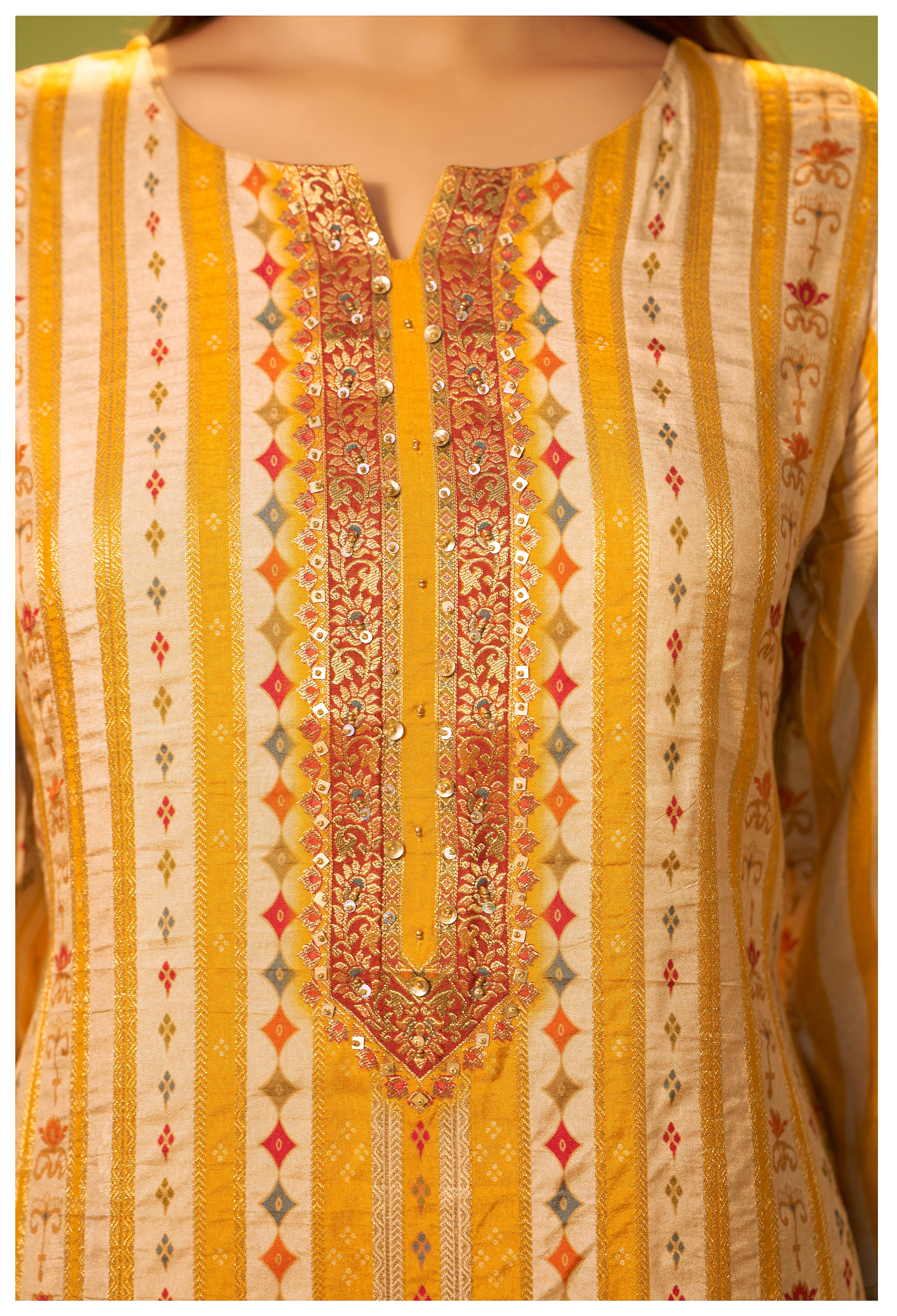 Position Print Russian Silk Kurta Set