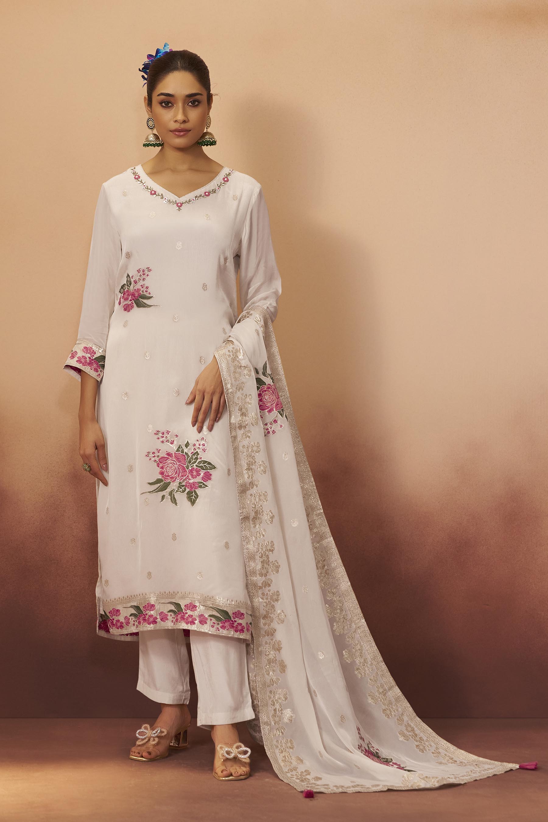 Organza Kurta Set – Cream
