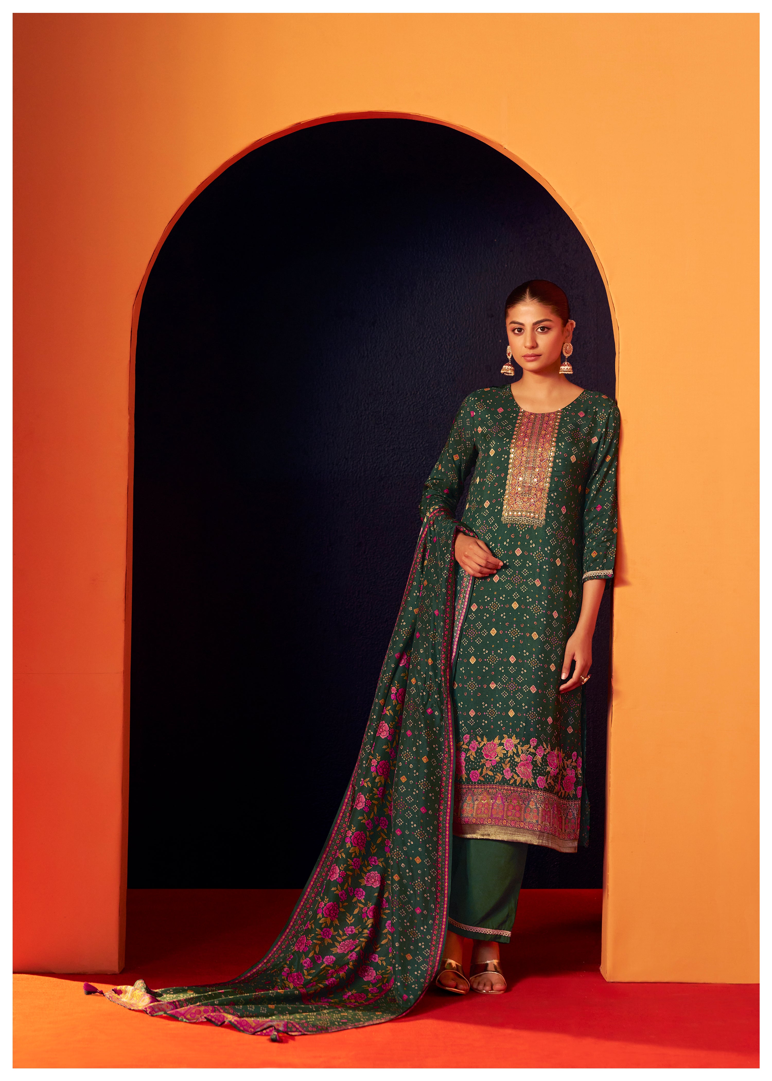 Position Print Russian Silk Kurta Set