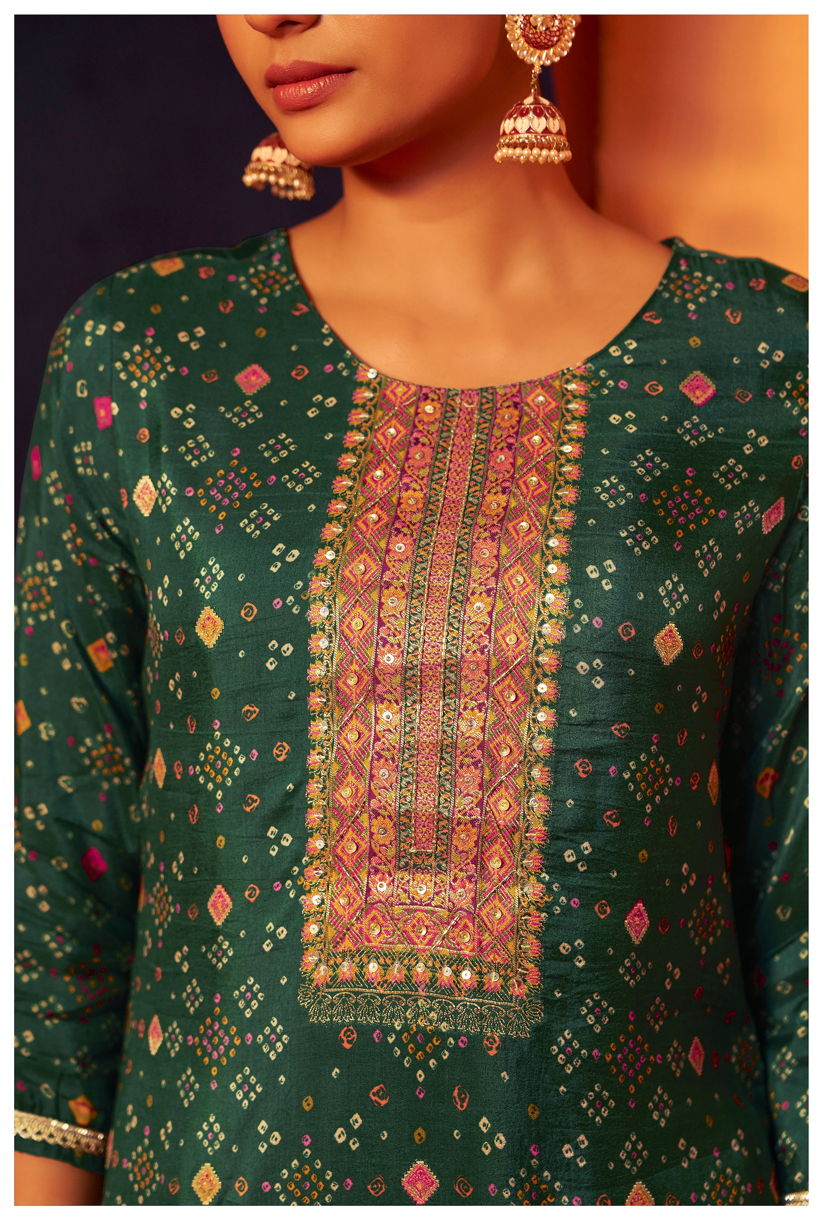 Position Print Russian Silk Kurta Set