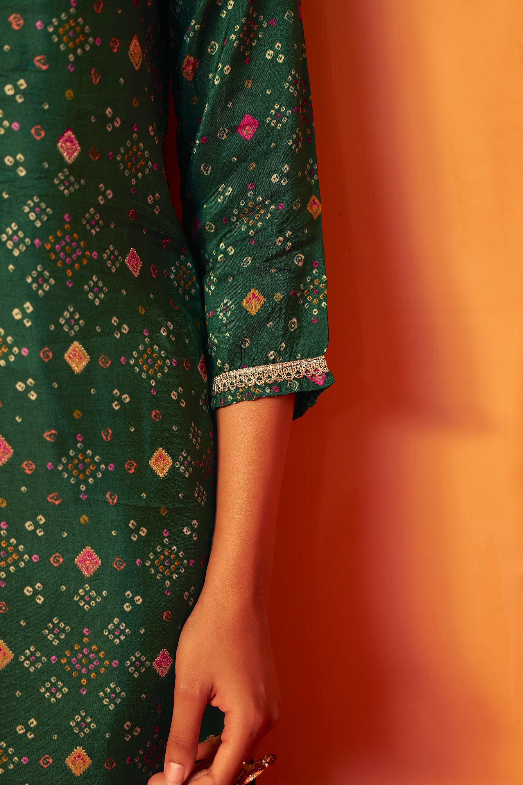 Position Print Russian Silk Kurta 3-Piece Set