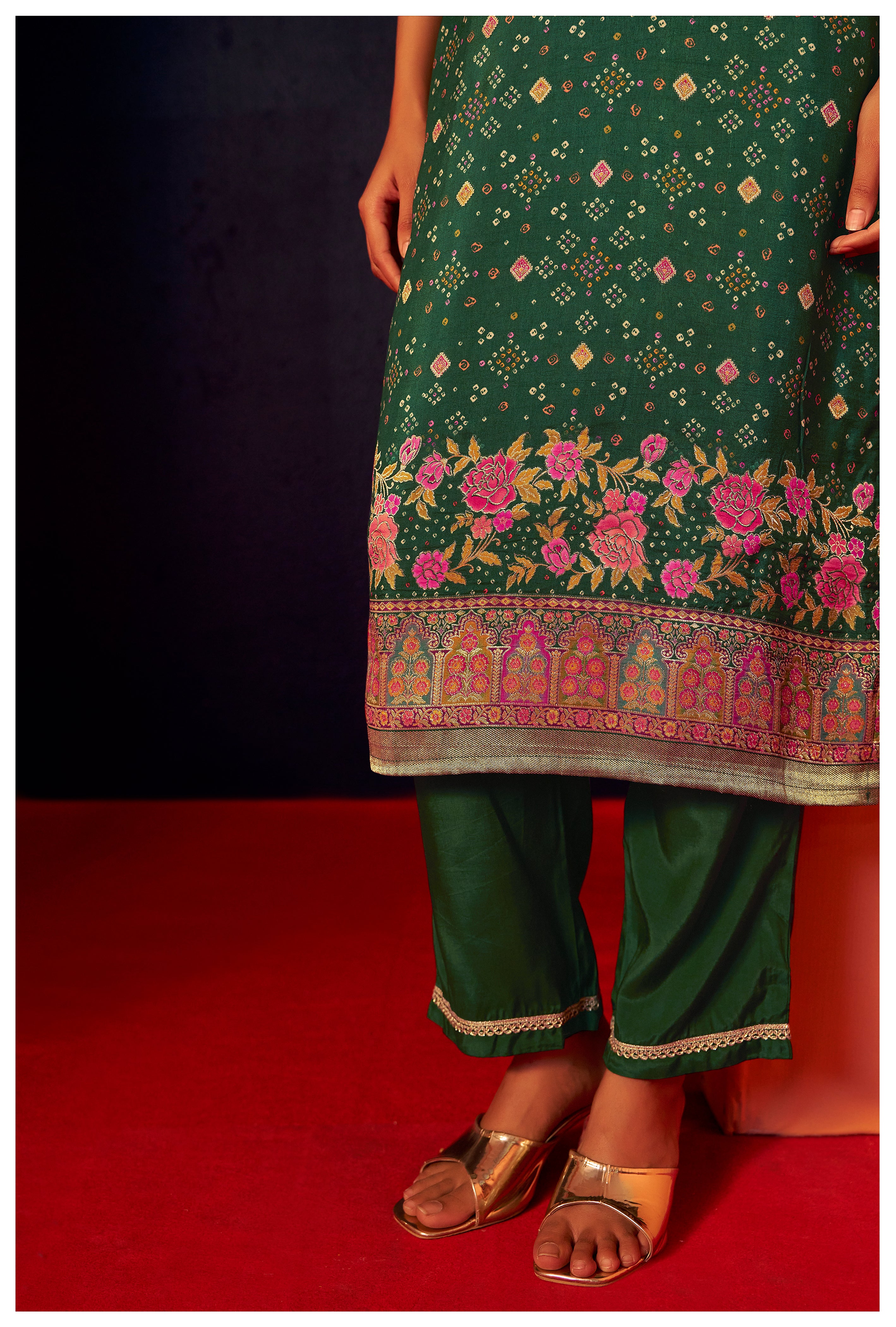 Position Print Russian Silk Kurta Set