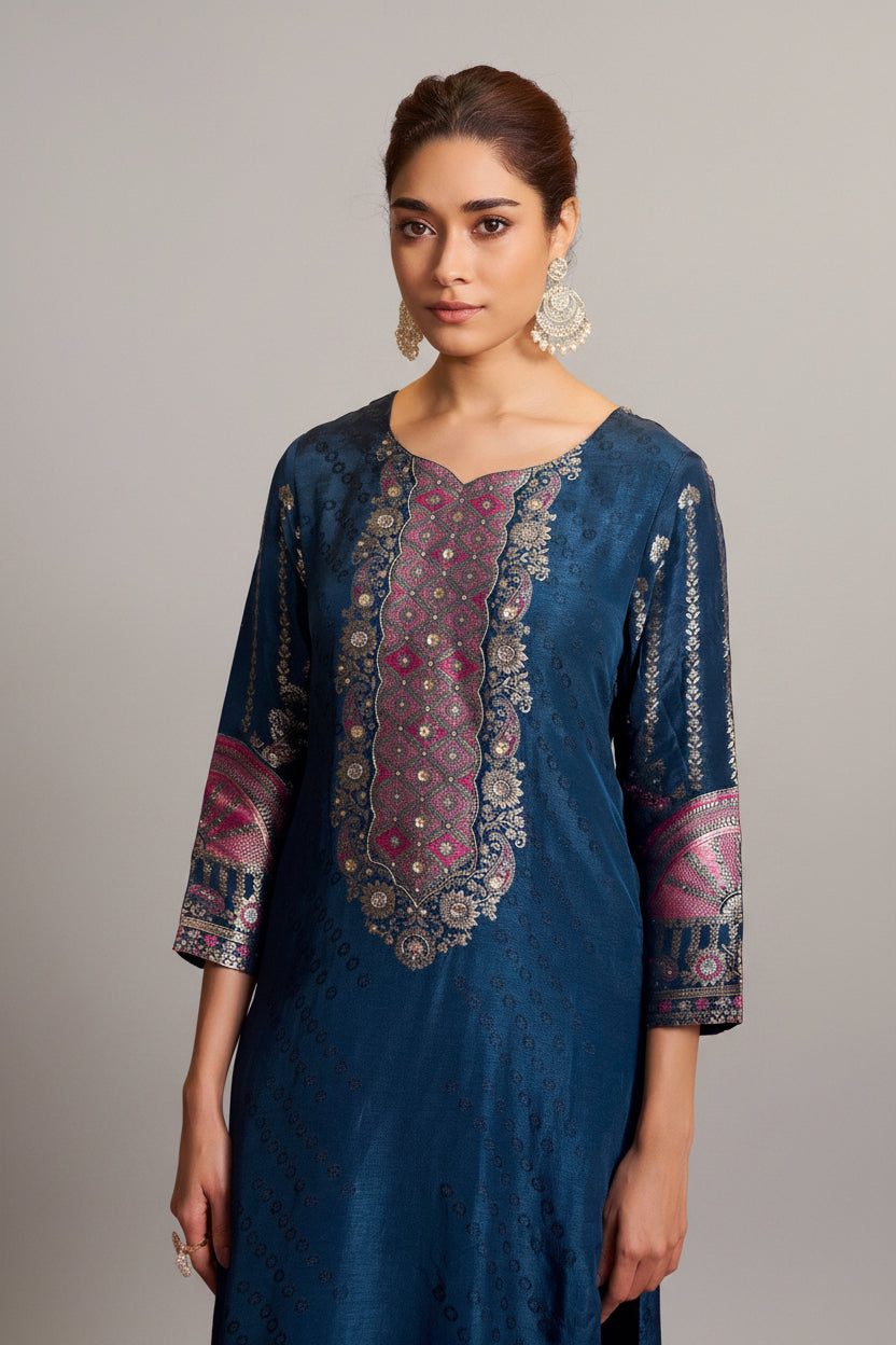 Russian Jacquard Set – Blue