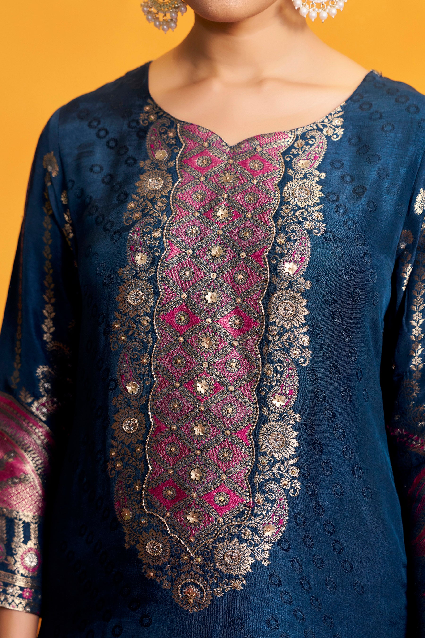 Russian Jacquard Set – Blue