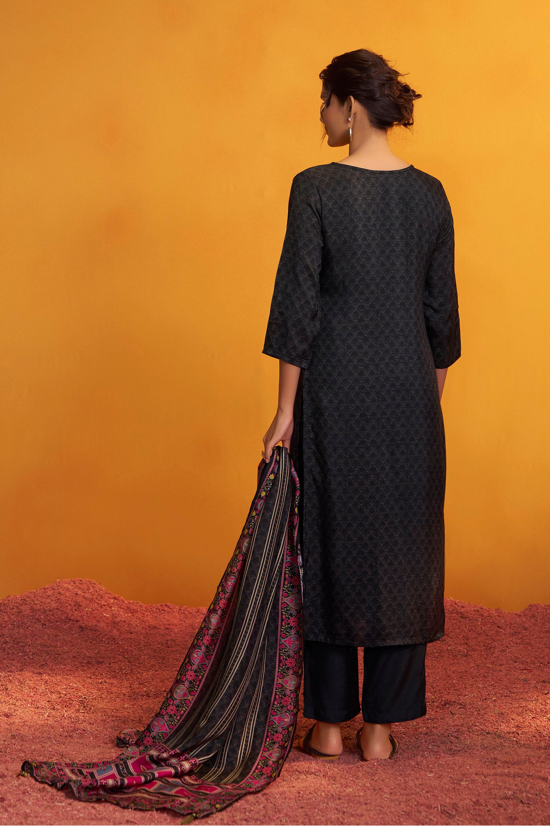 Position Print Russian Silk Kurta Set