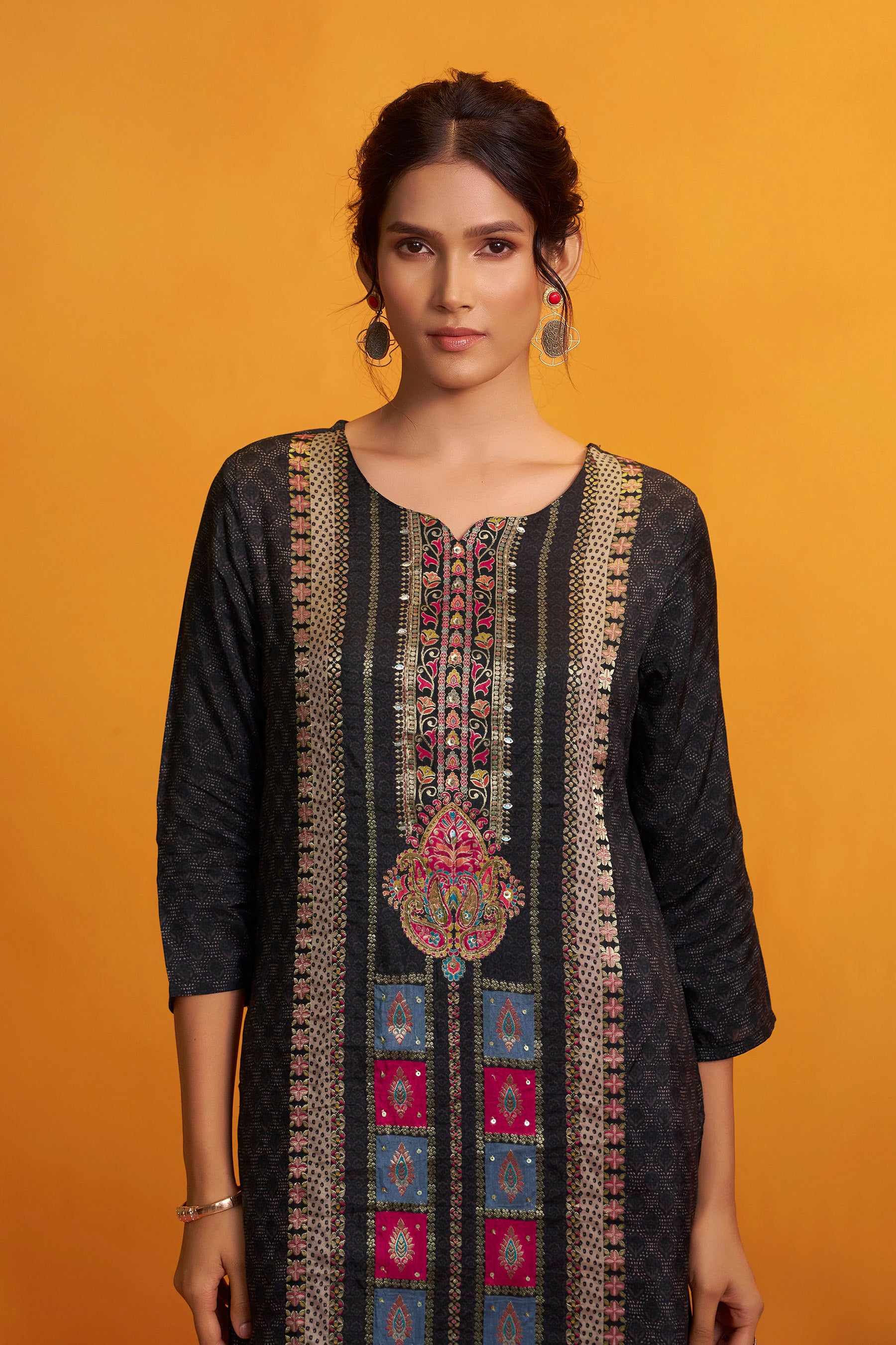 Position Print Russian Silk Kurta Set