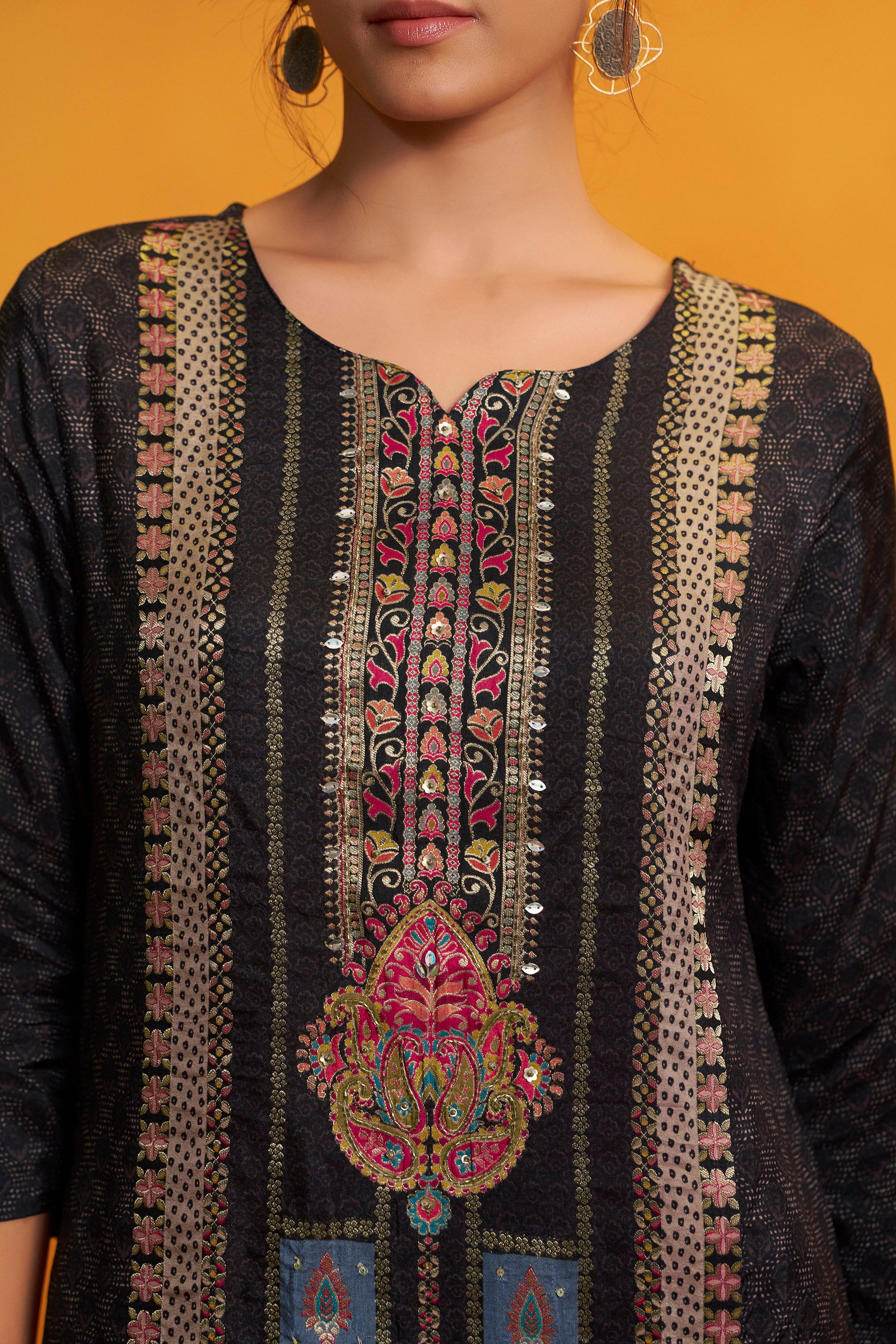 Position Print Russian Silk Kurta Set