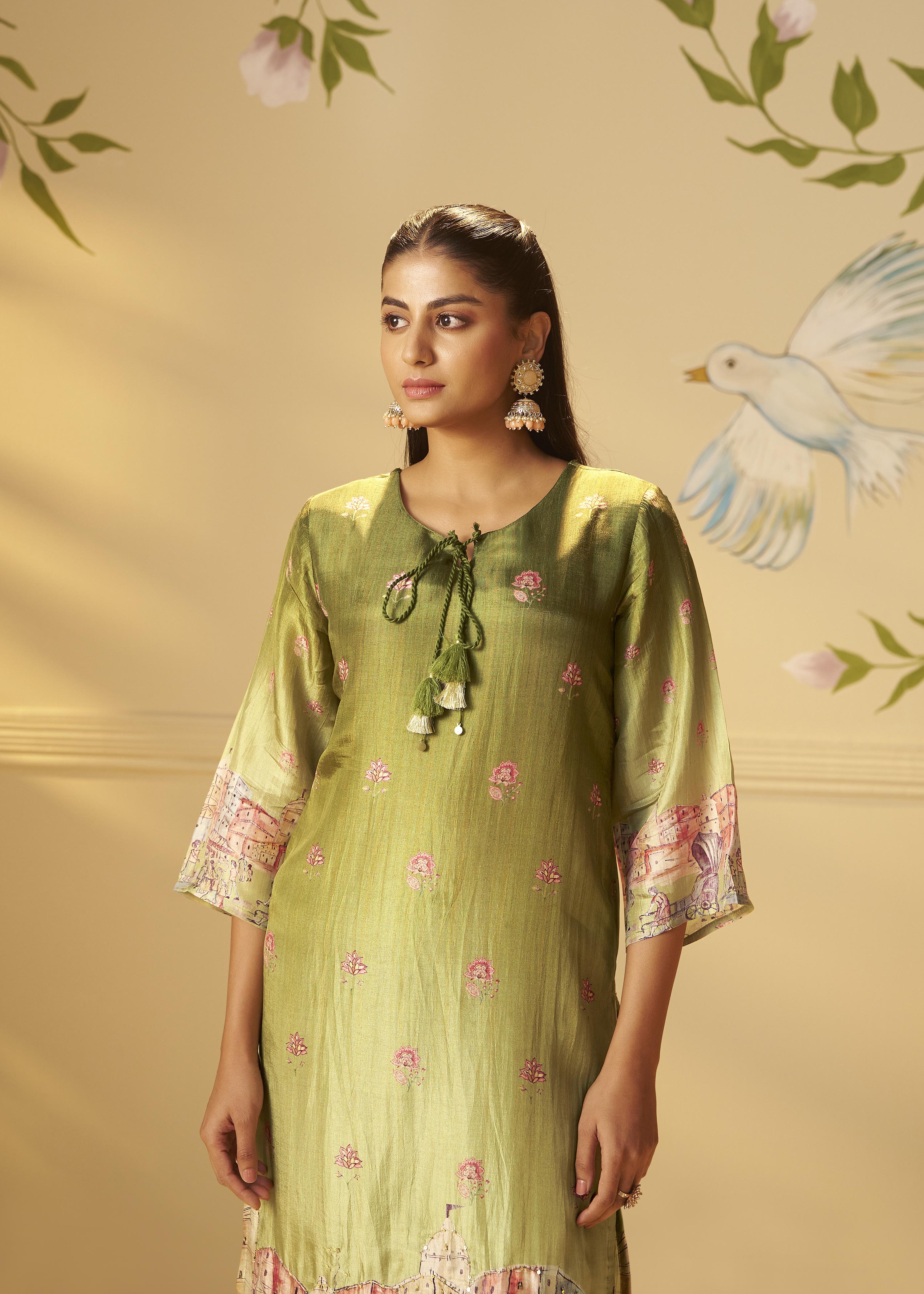 Meadow Green Dola Digital Kurta Set