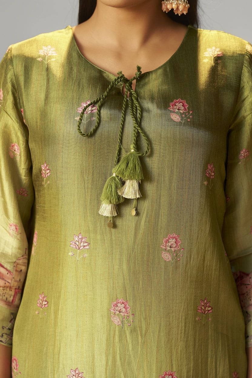 Meadow Green Dola Digital Kurta Set