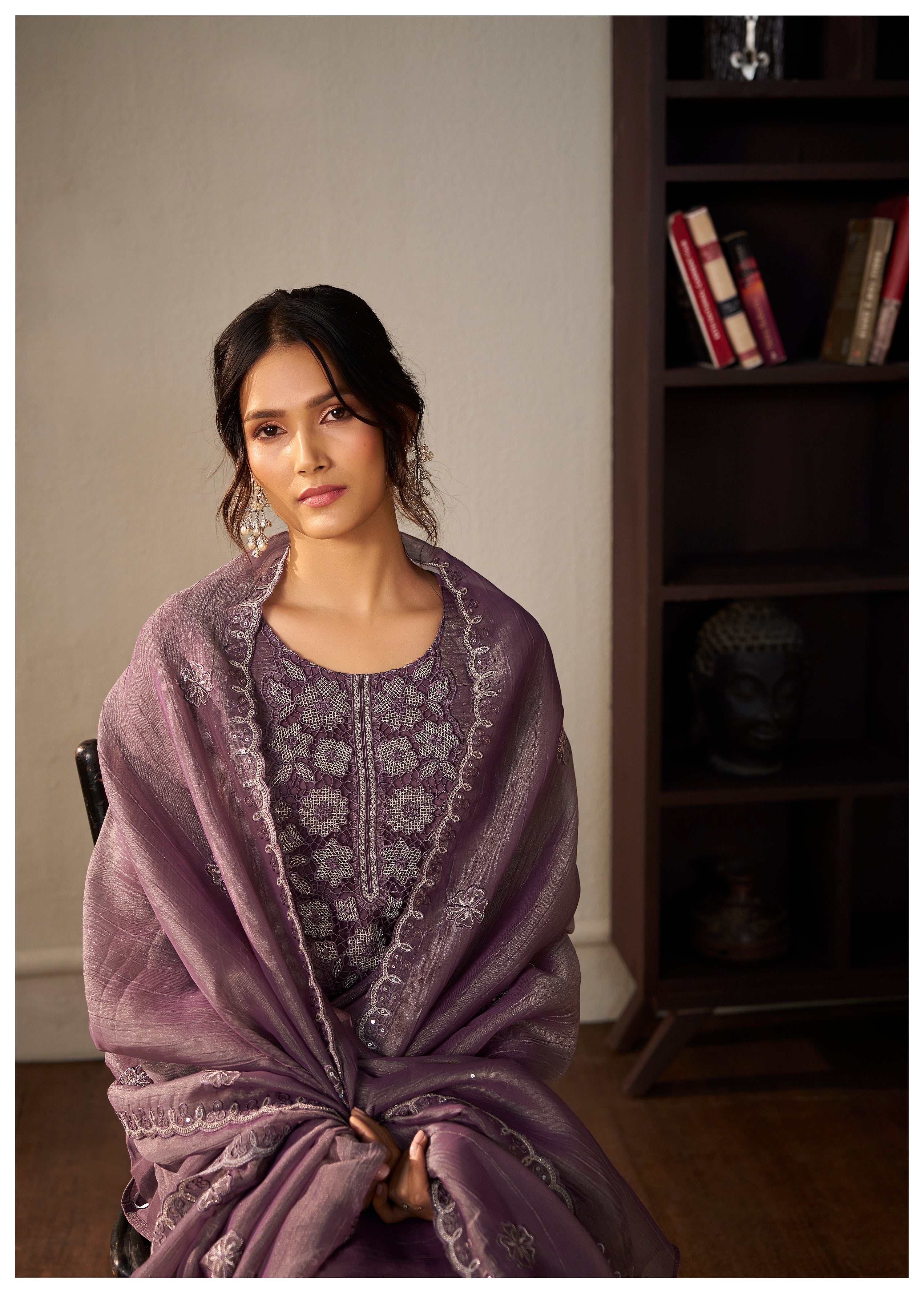 Crush Organza Borer Embroidery Set