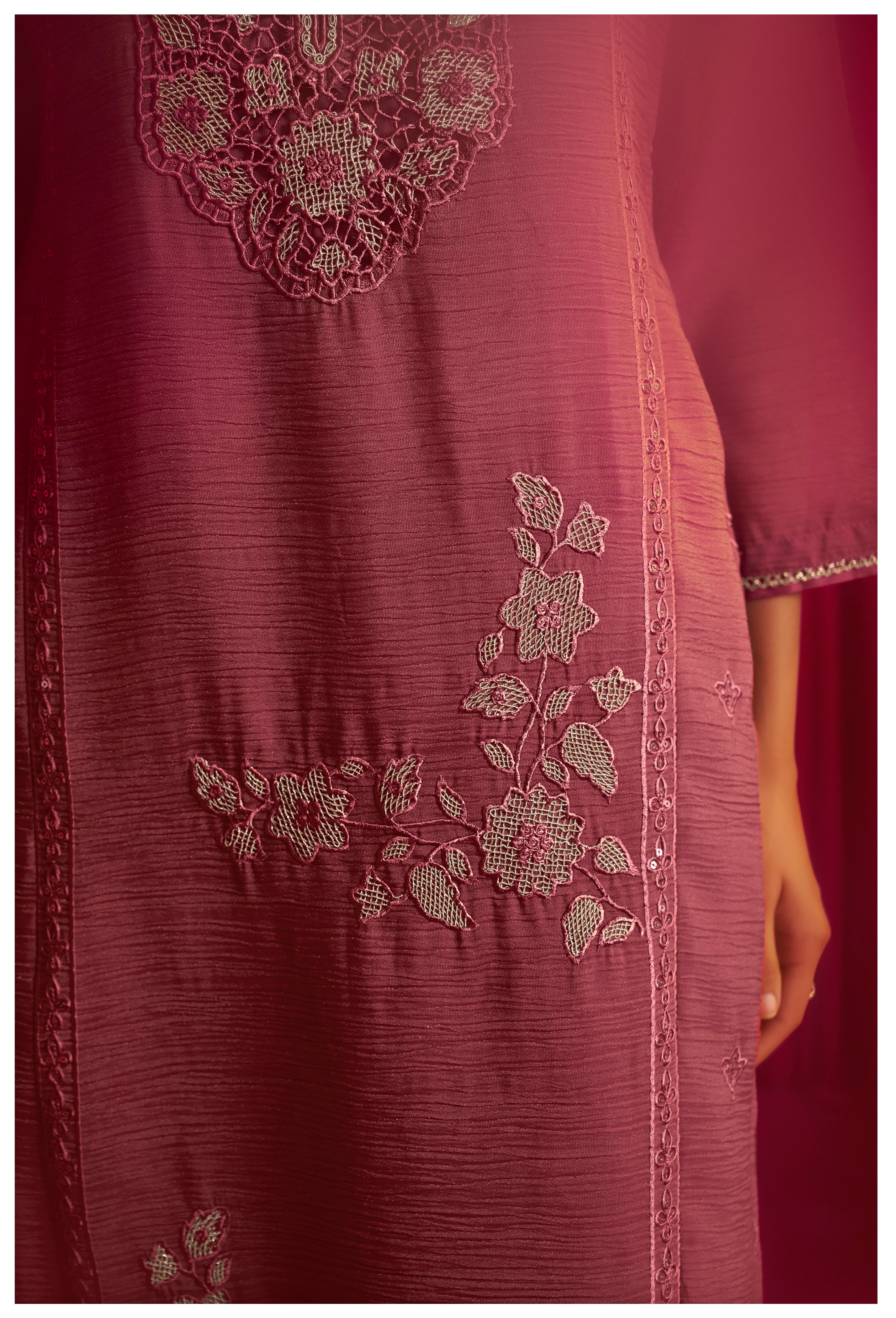 Crush Organza Borer Embroidery Set
