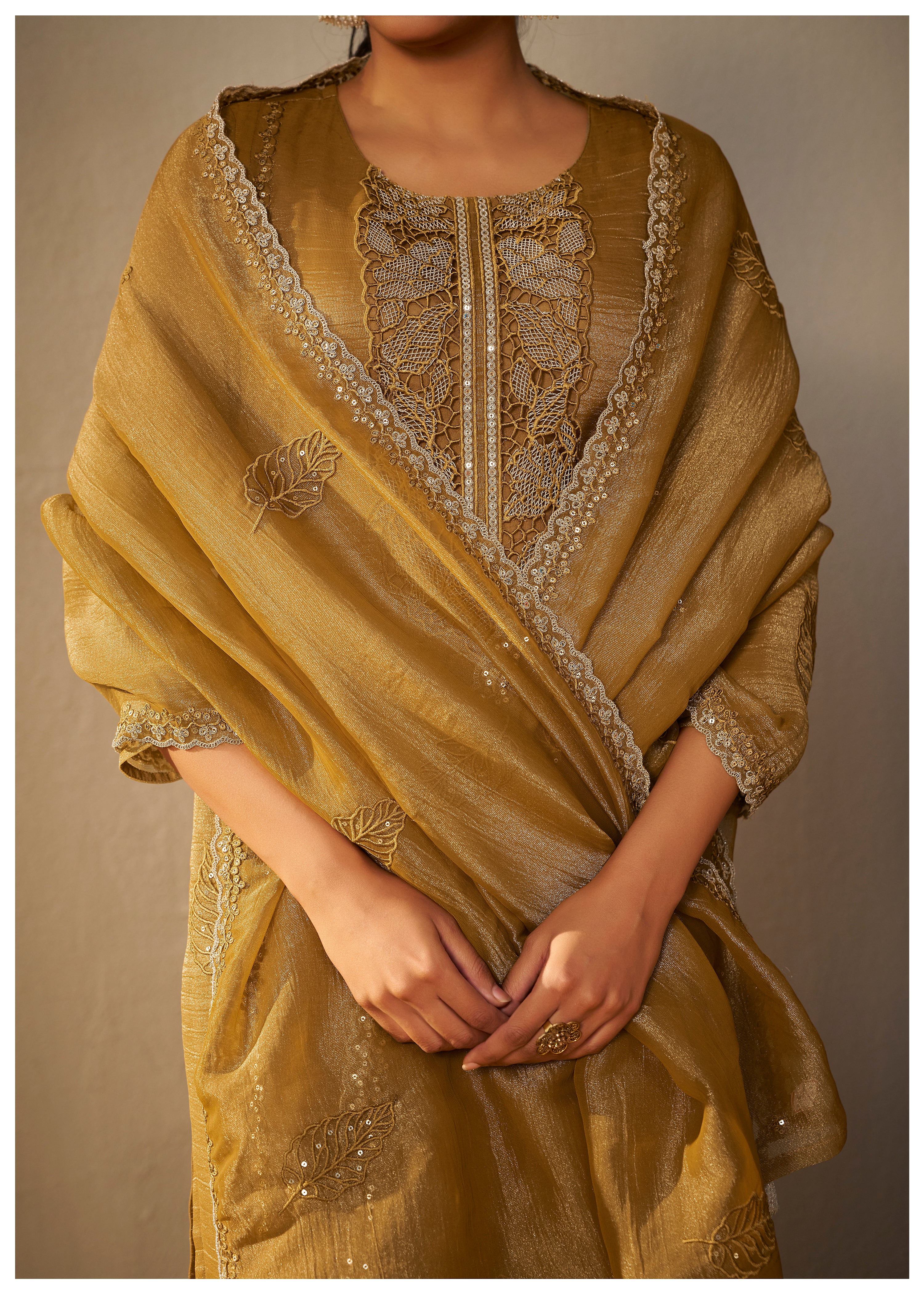 Crush Organza Borer Embroidery Set