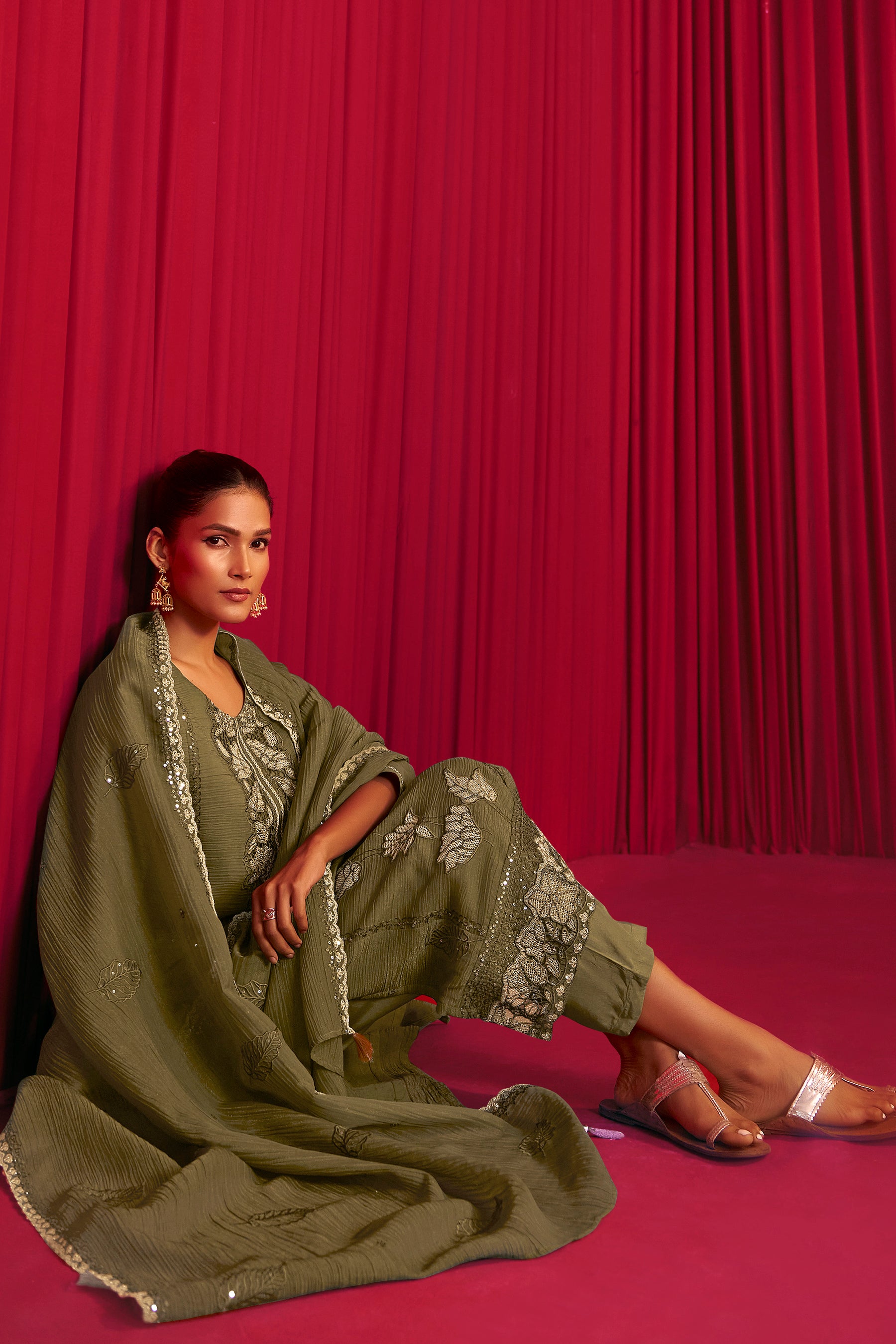 Crush Organza Border Embroidery Set