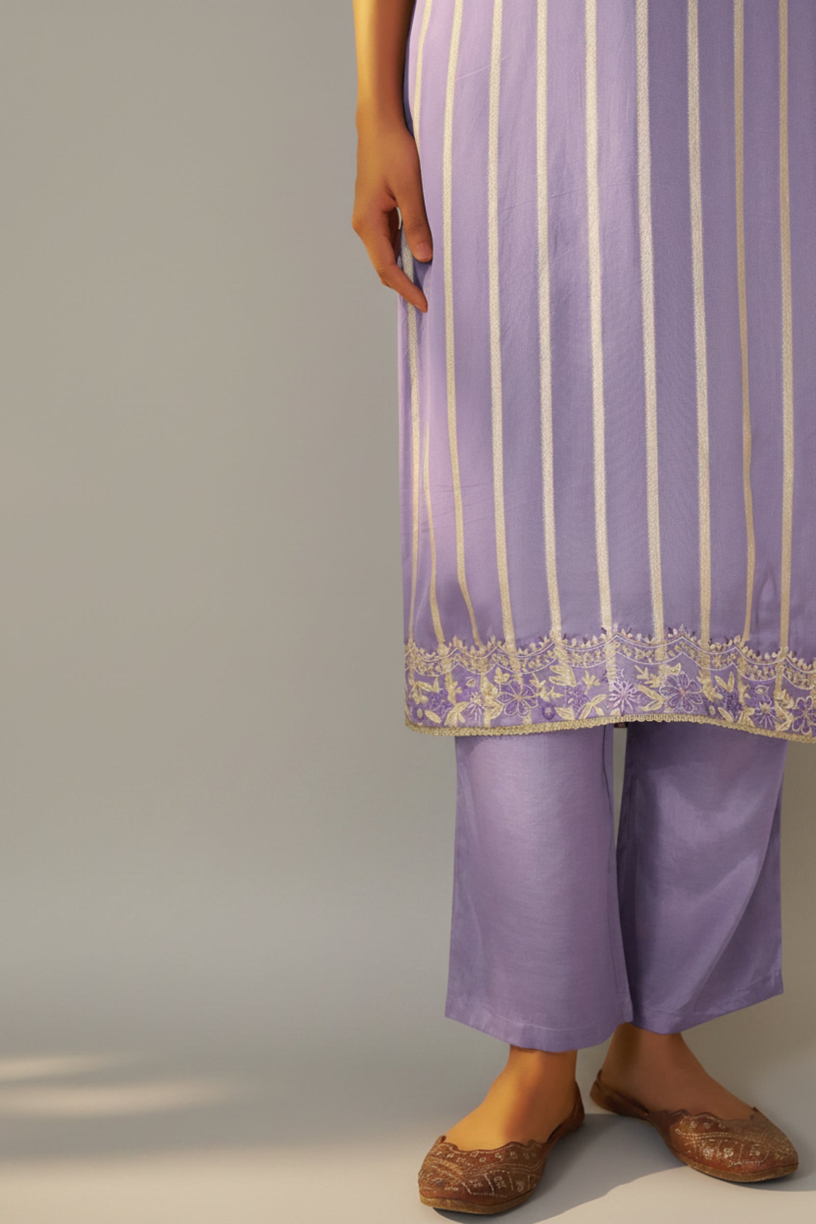 Lavender Aura Organza Festive Kurta Set