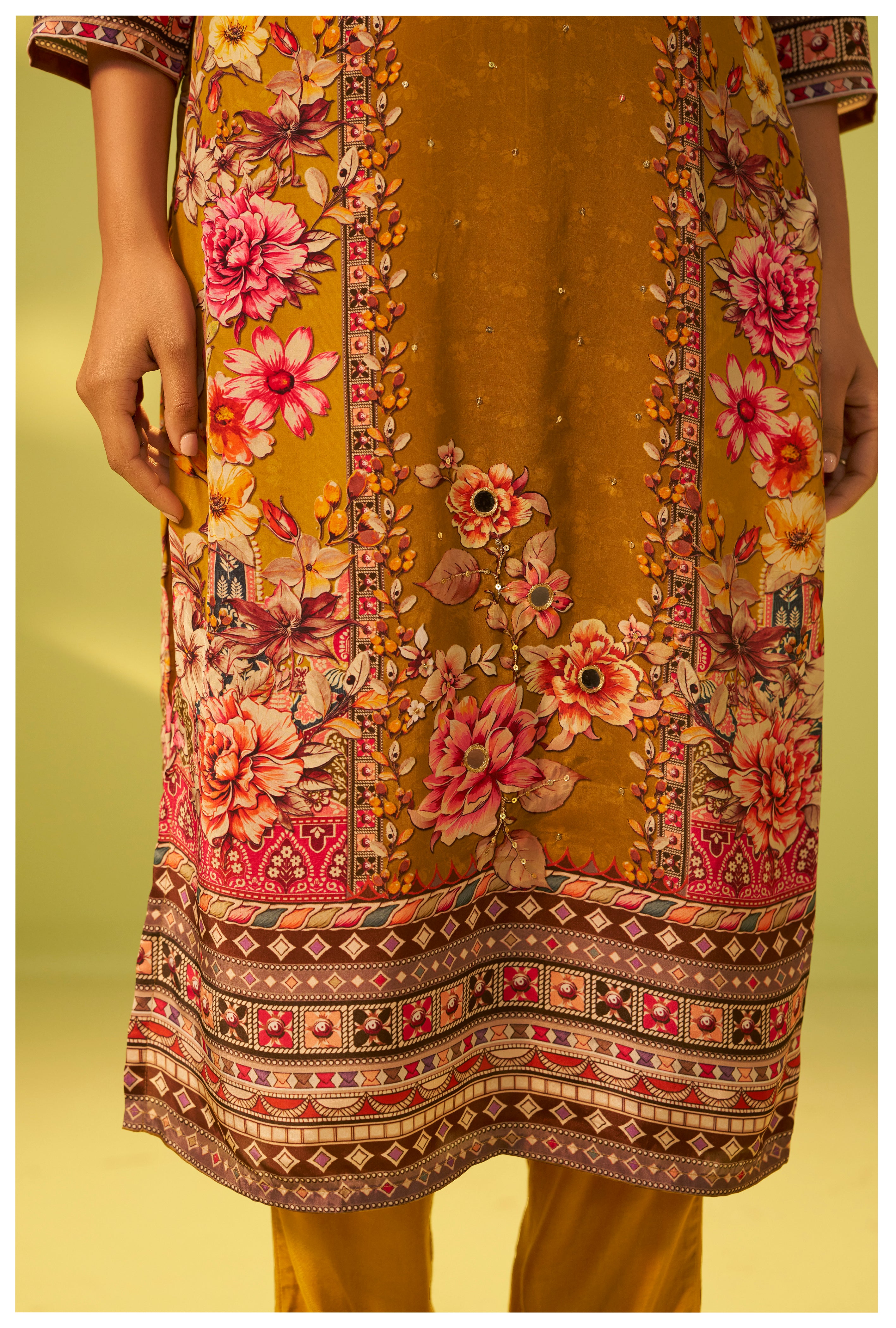 Crepe Silk Kurta Set