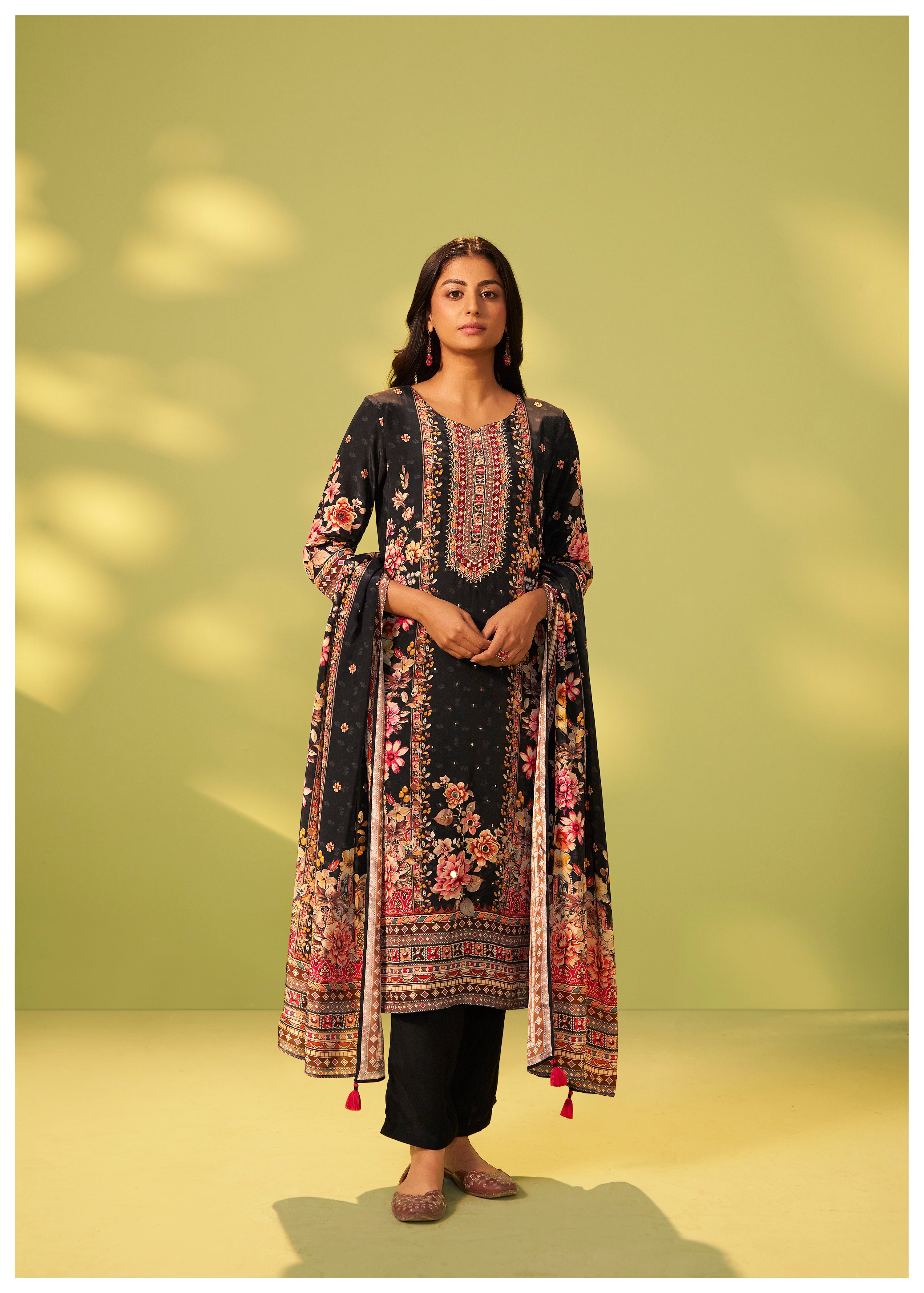Digital Print Crepe Silk Kurta Set