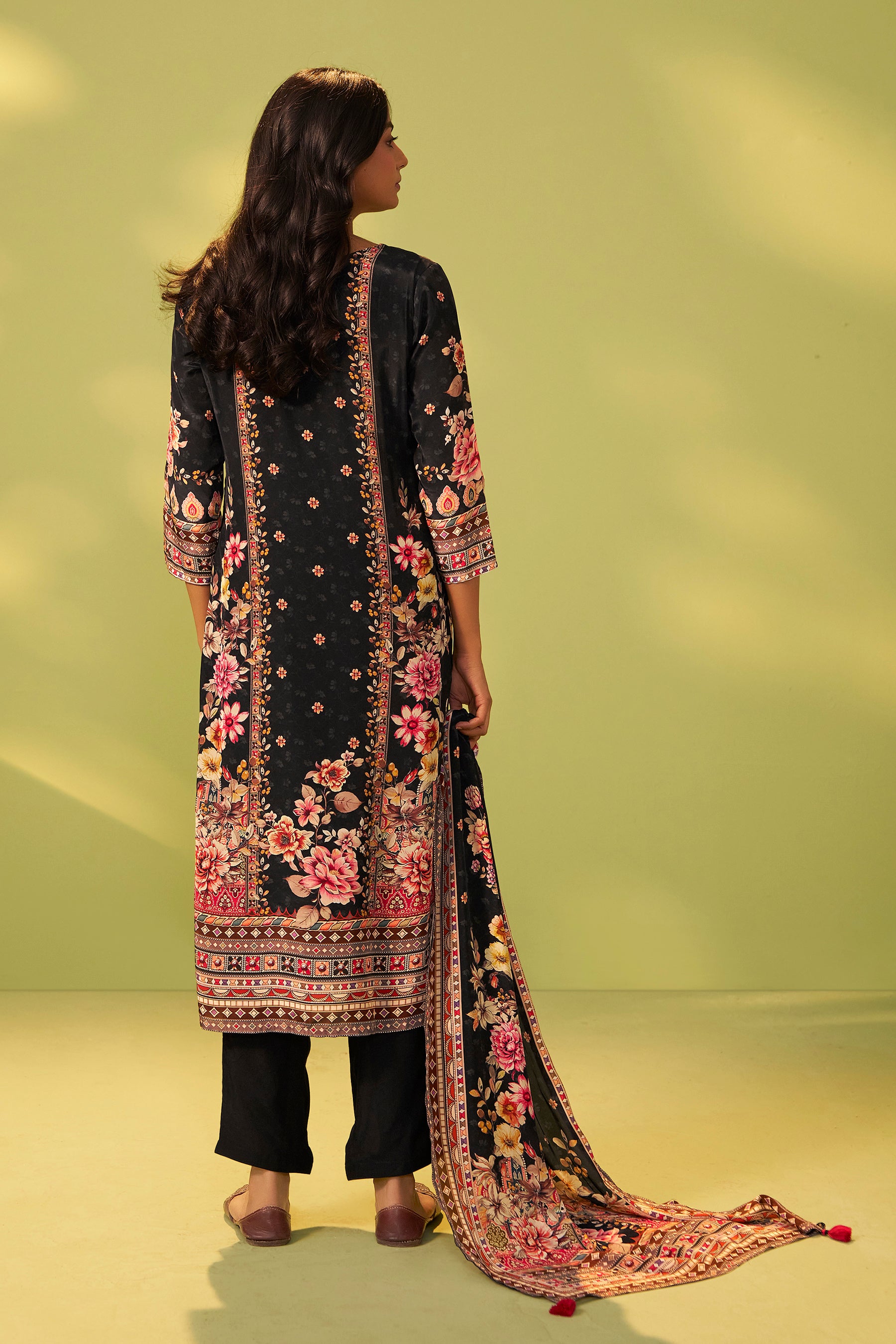 Digital Print Crepe Silk Kurta Set