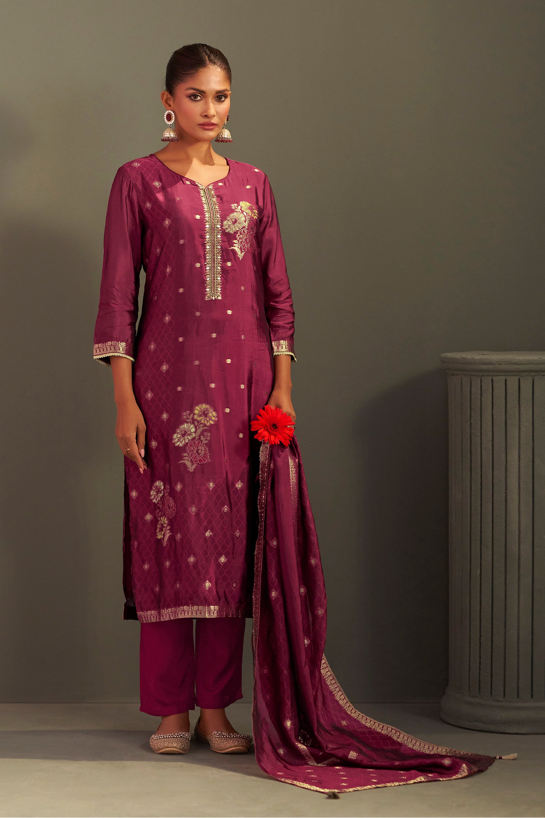 Yarn Dyed Viscose Kurta Set