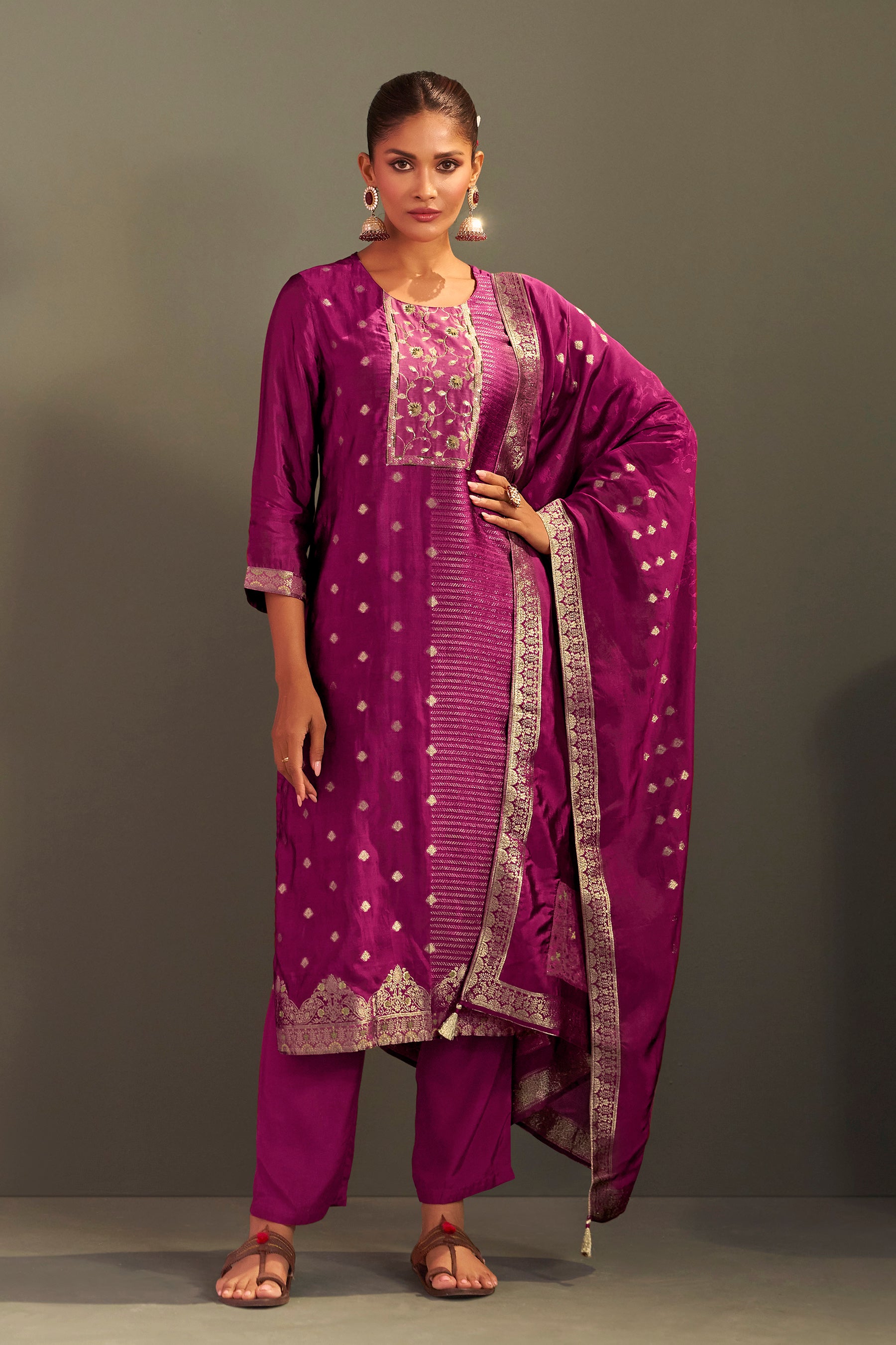 Yarn Dyed Viscose Kurta Set