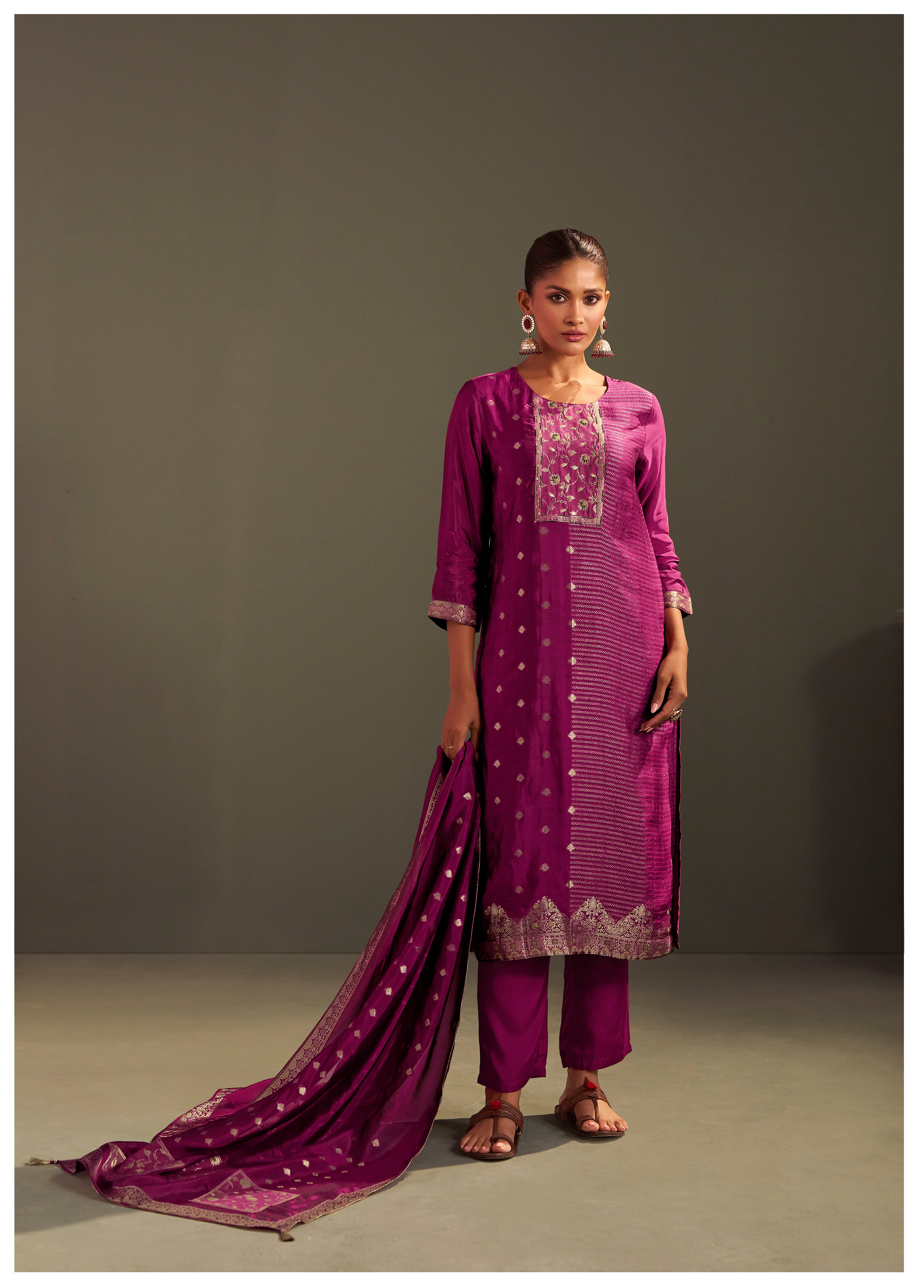 Yarn Dyed Viscose Kurta Set