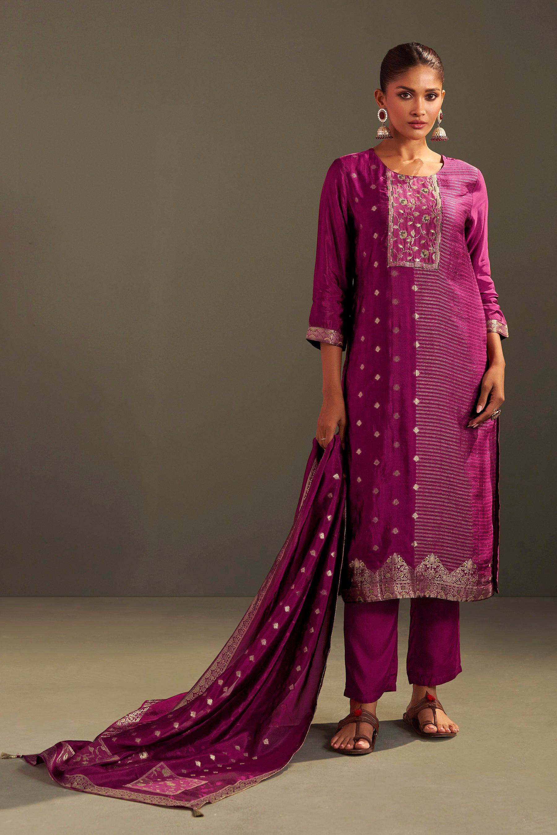 Yarn Dyed Viscose Kurta Set